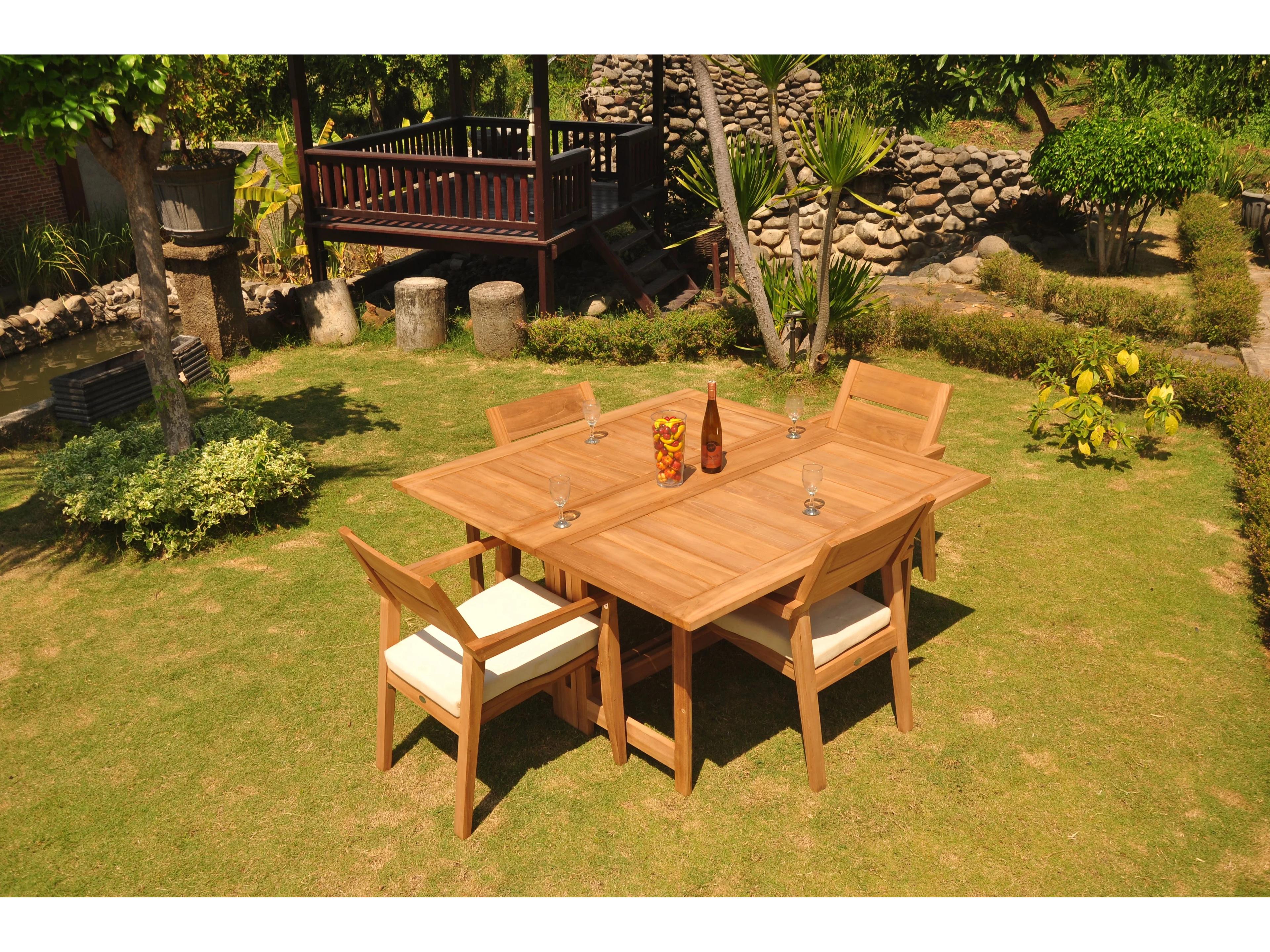 5 Pieces 60" Square Butterfly Dining Set