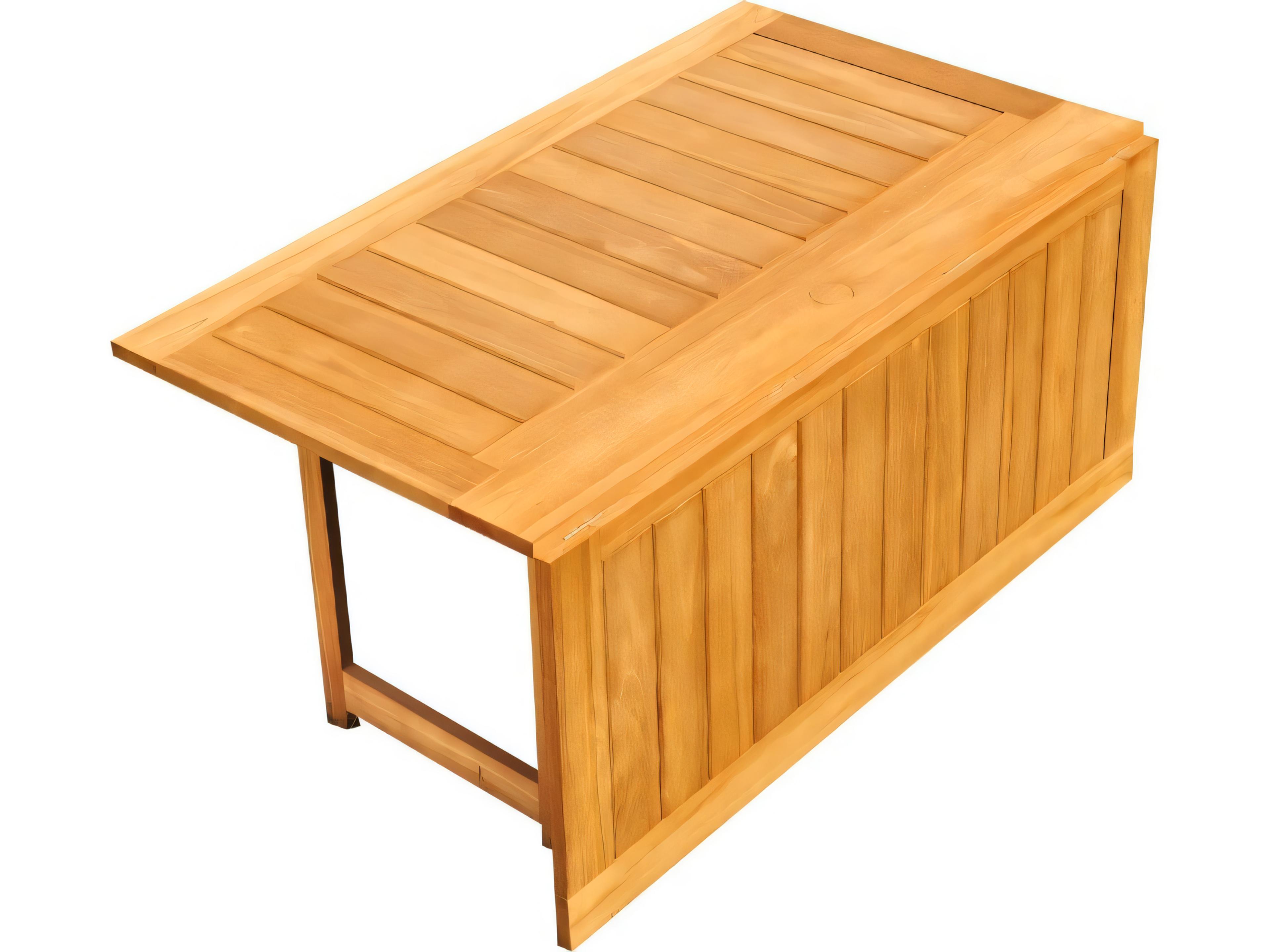 Teak Smith 60" Square Butterfly Dining Table with Umbrella Hole