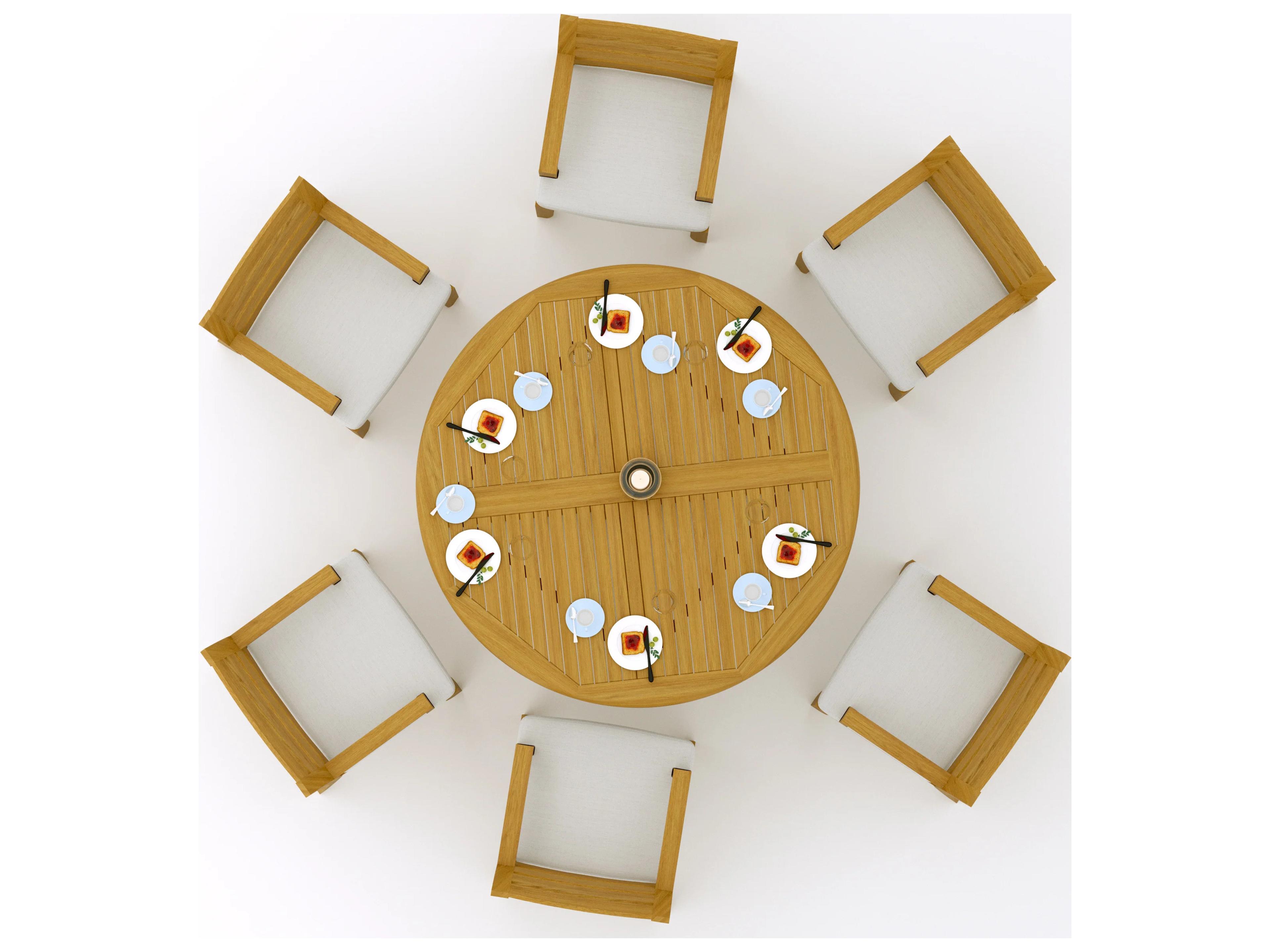 7 Pieces 61" Round Dining Set