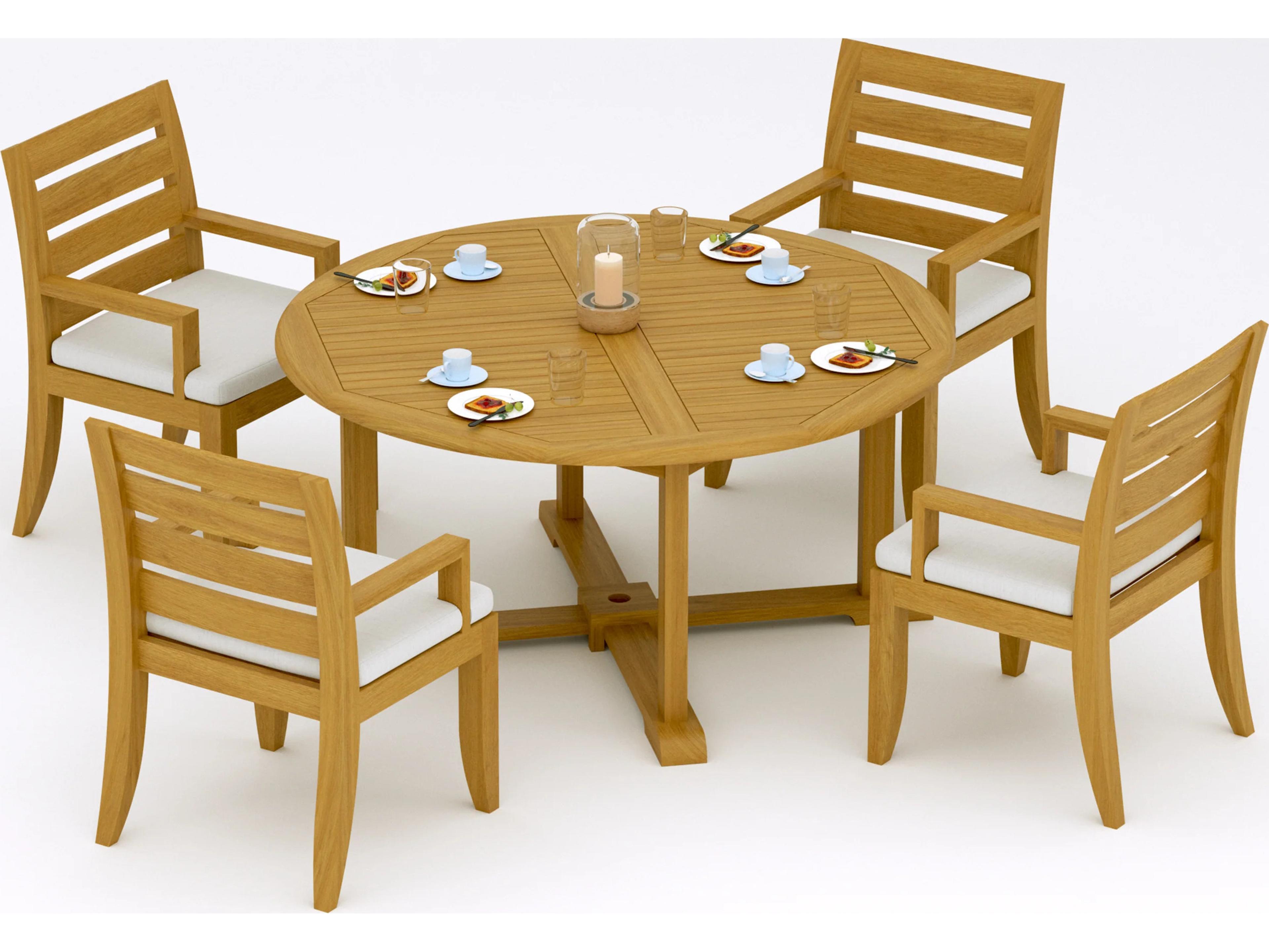 5 Pieces 61" Round Dining Set
