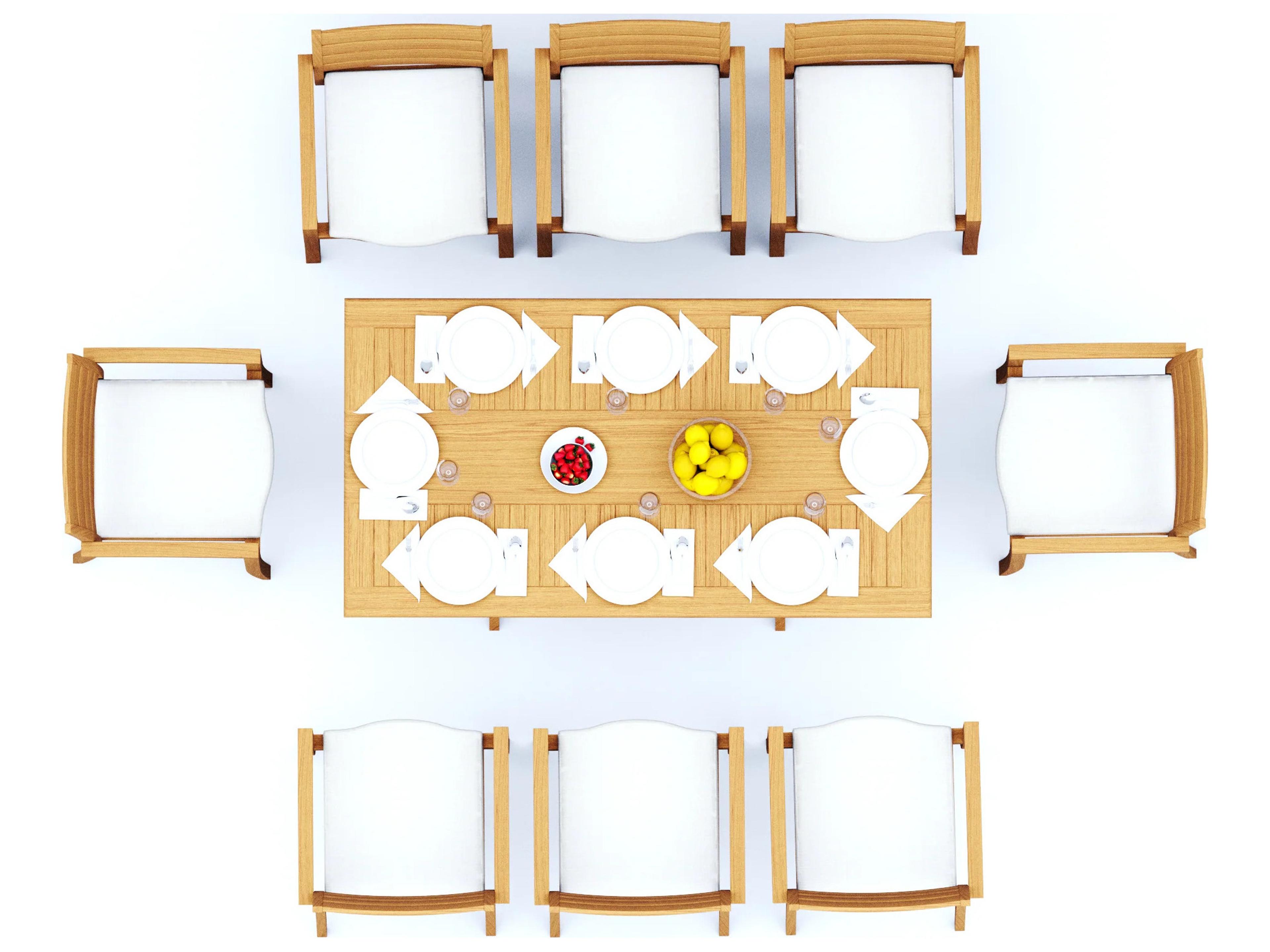 9 Pieces Warwick 69" Rectangular Dining Set