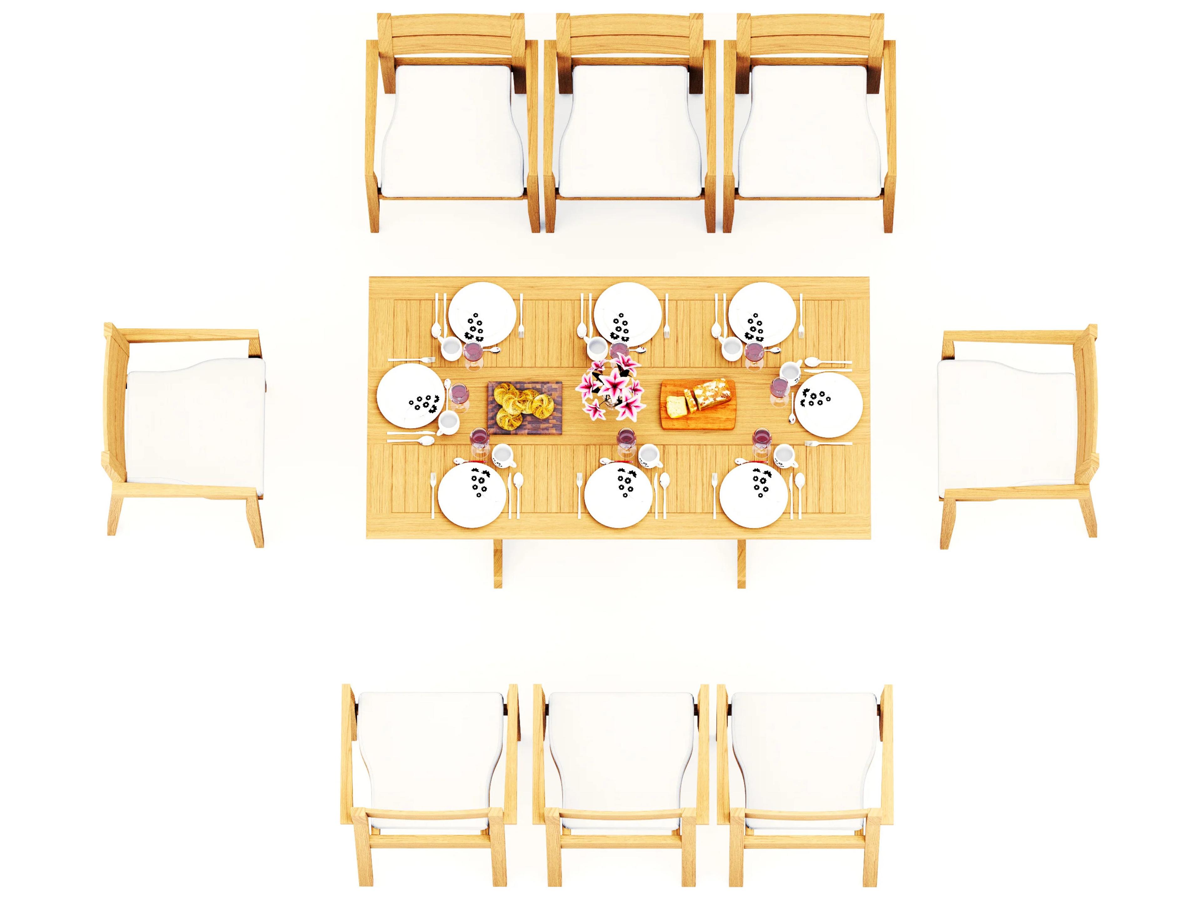 9 Pieces Warwick 69" Rectangular Dining Set