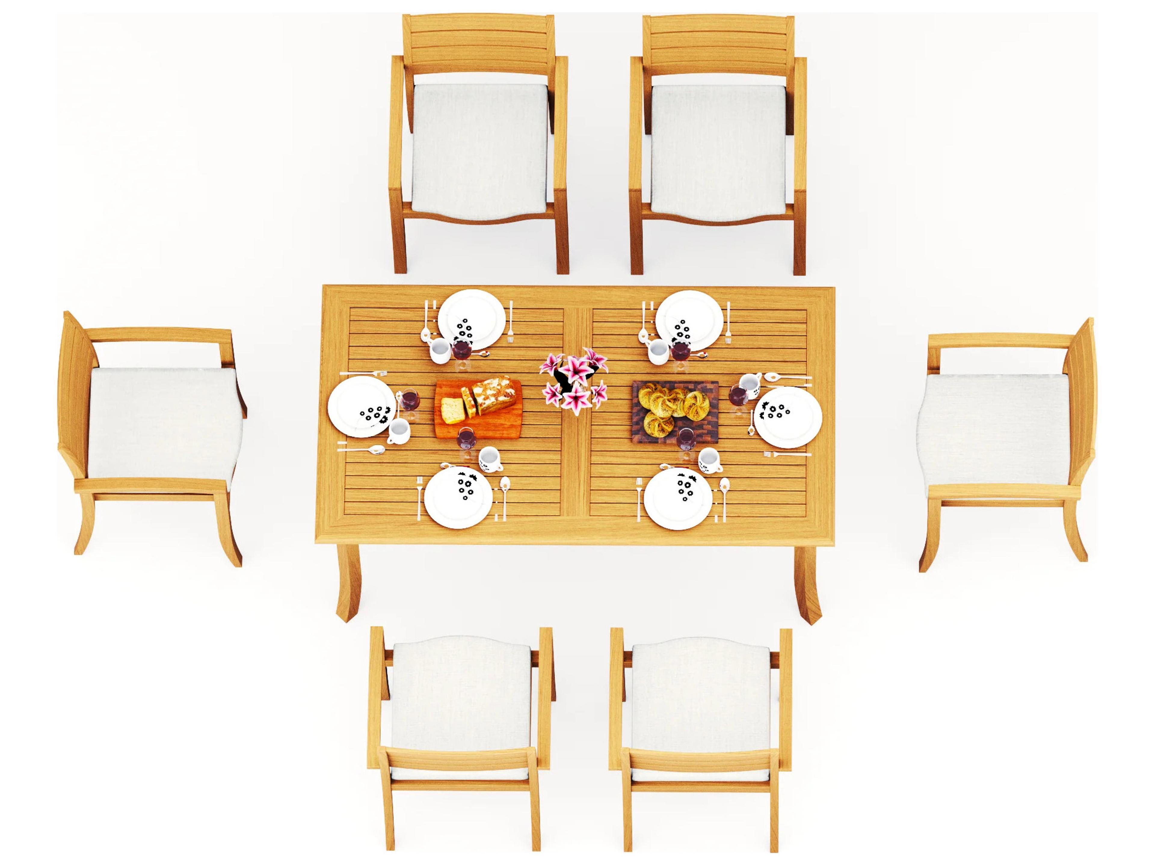 7 Pieces 71" Rectangular Dining Set