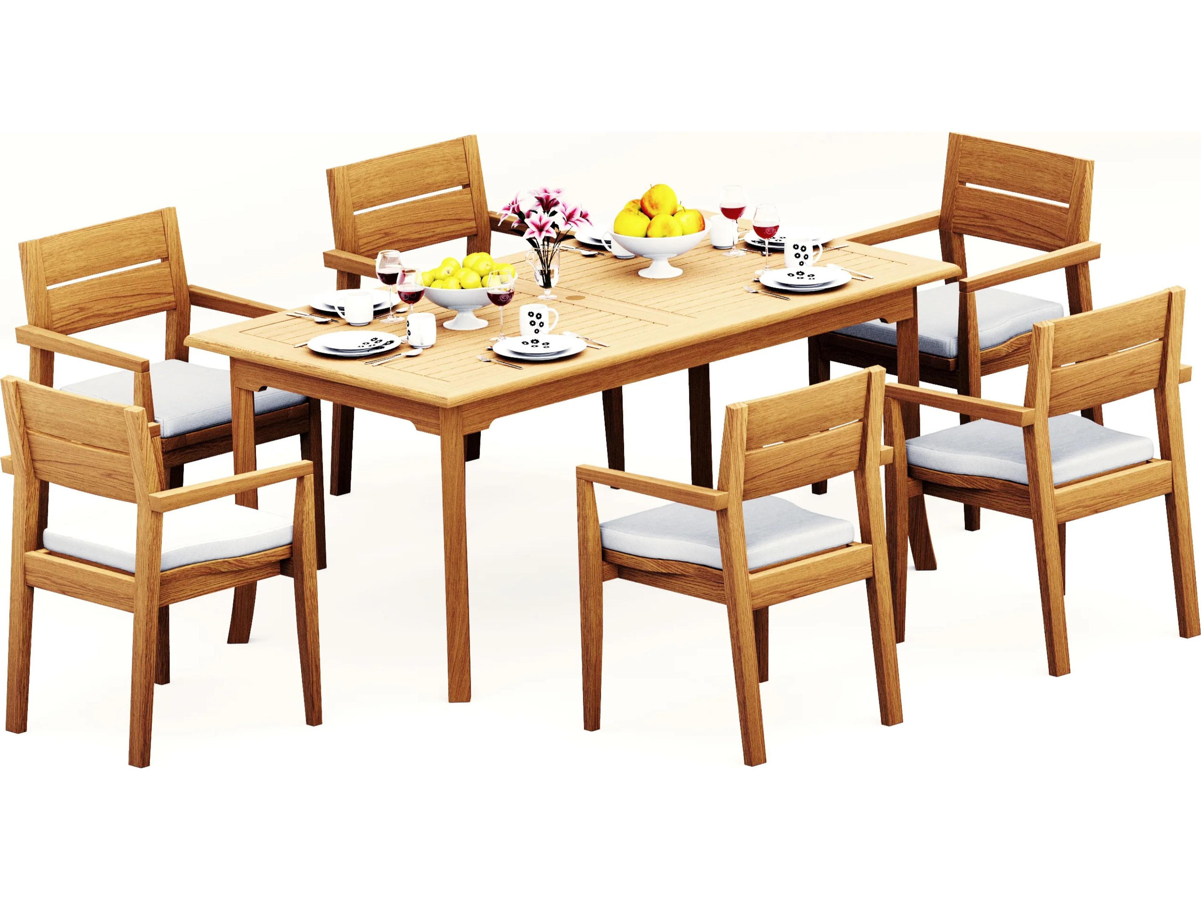 7 Pieces 71" Rectangular Dining Set