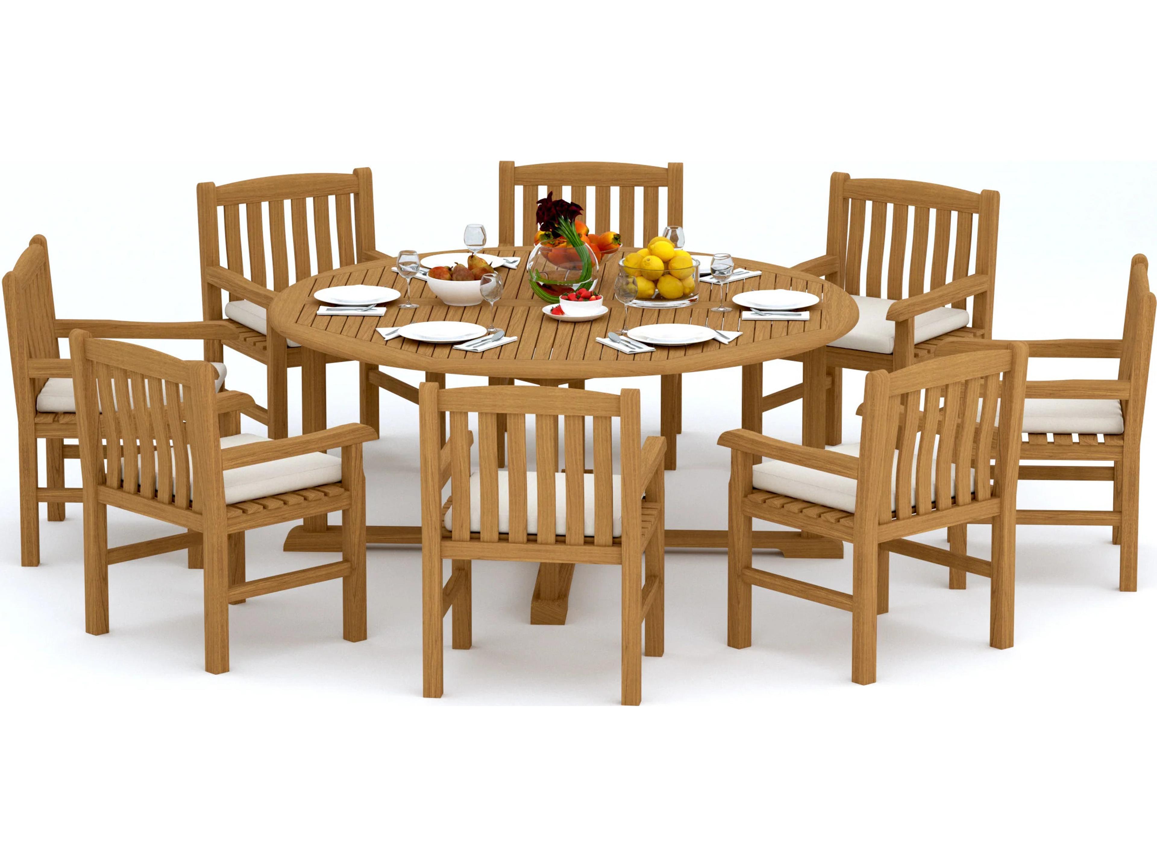 9 Piece 72" Round Dining Set