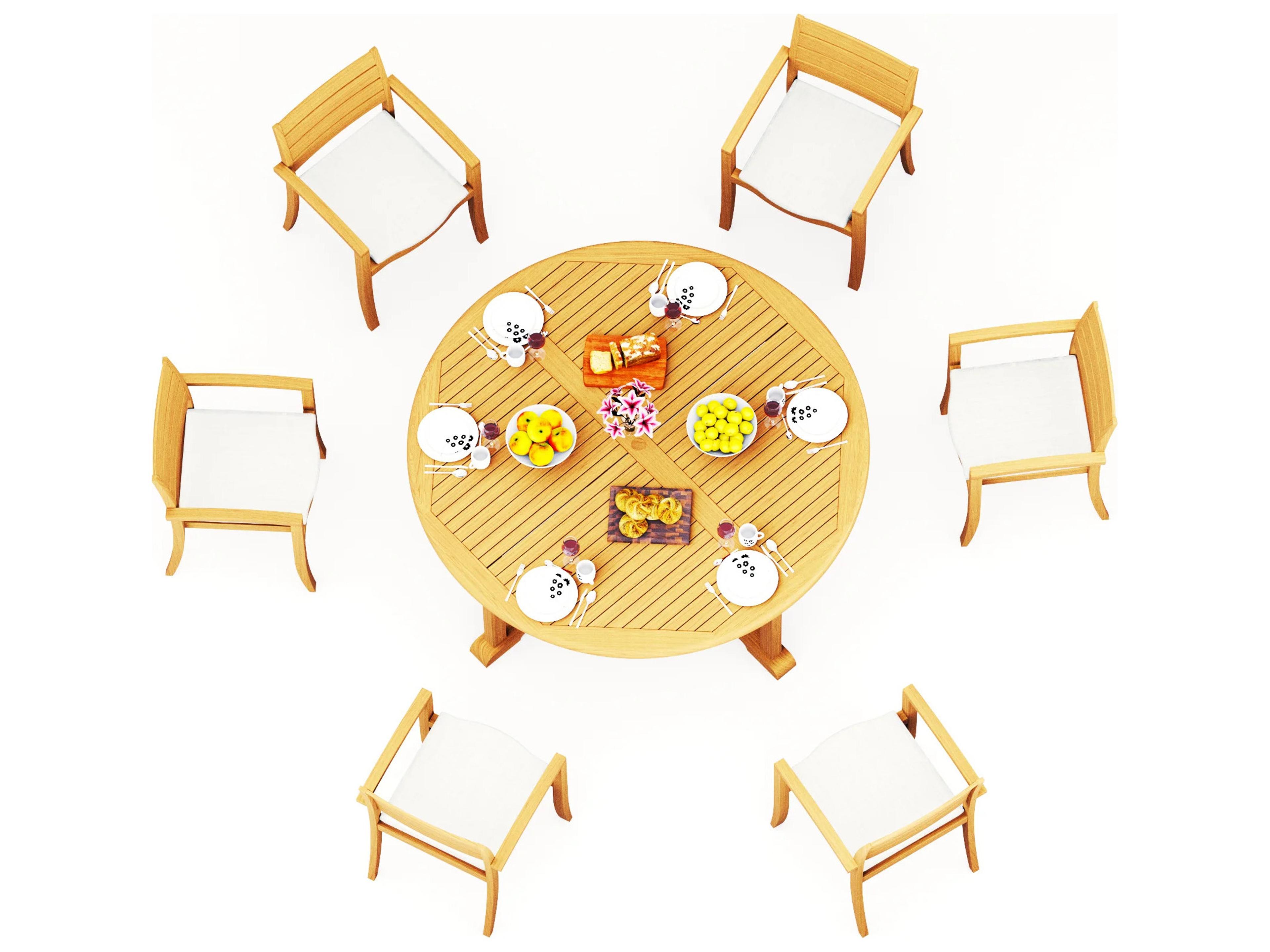 7 Pieces 72" Round Dining Set