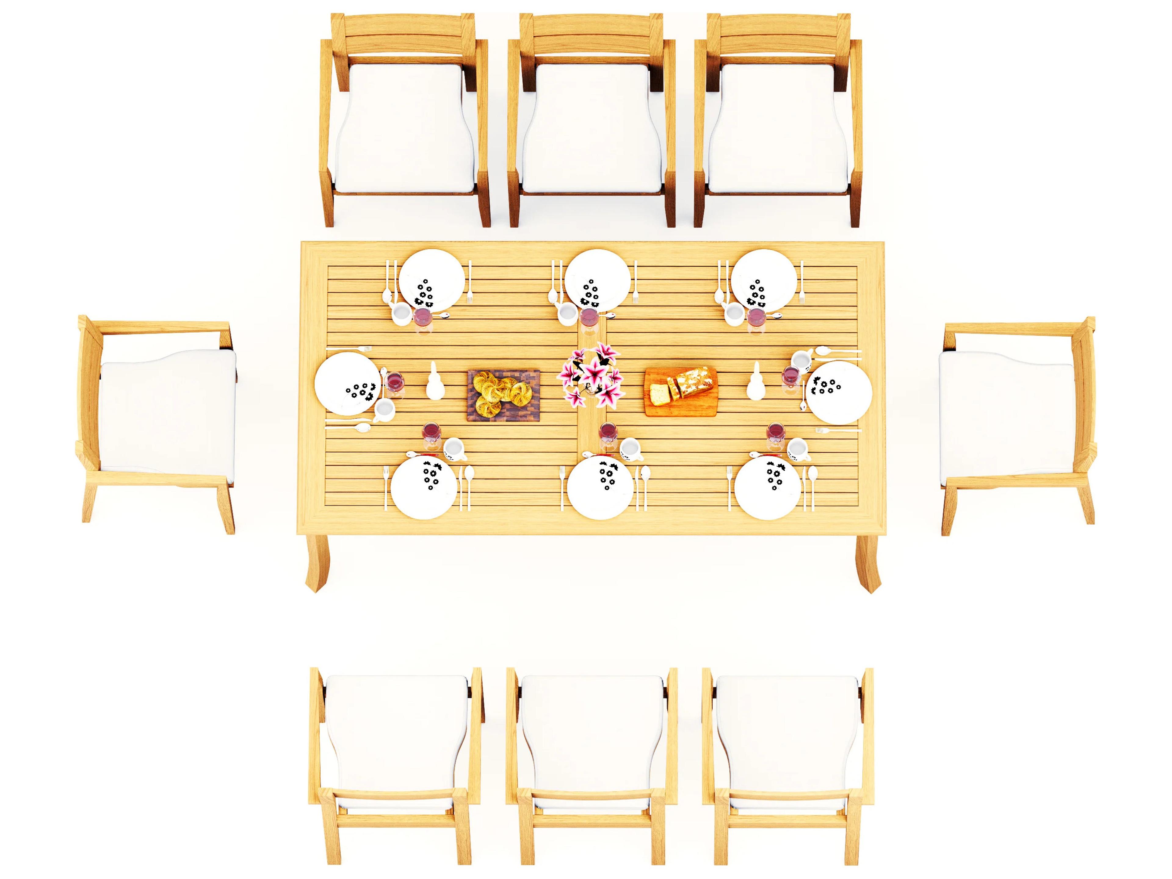 9 Pieces 83" Rectangular Dining Set