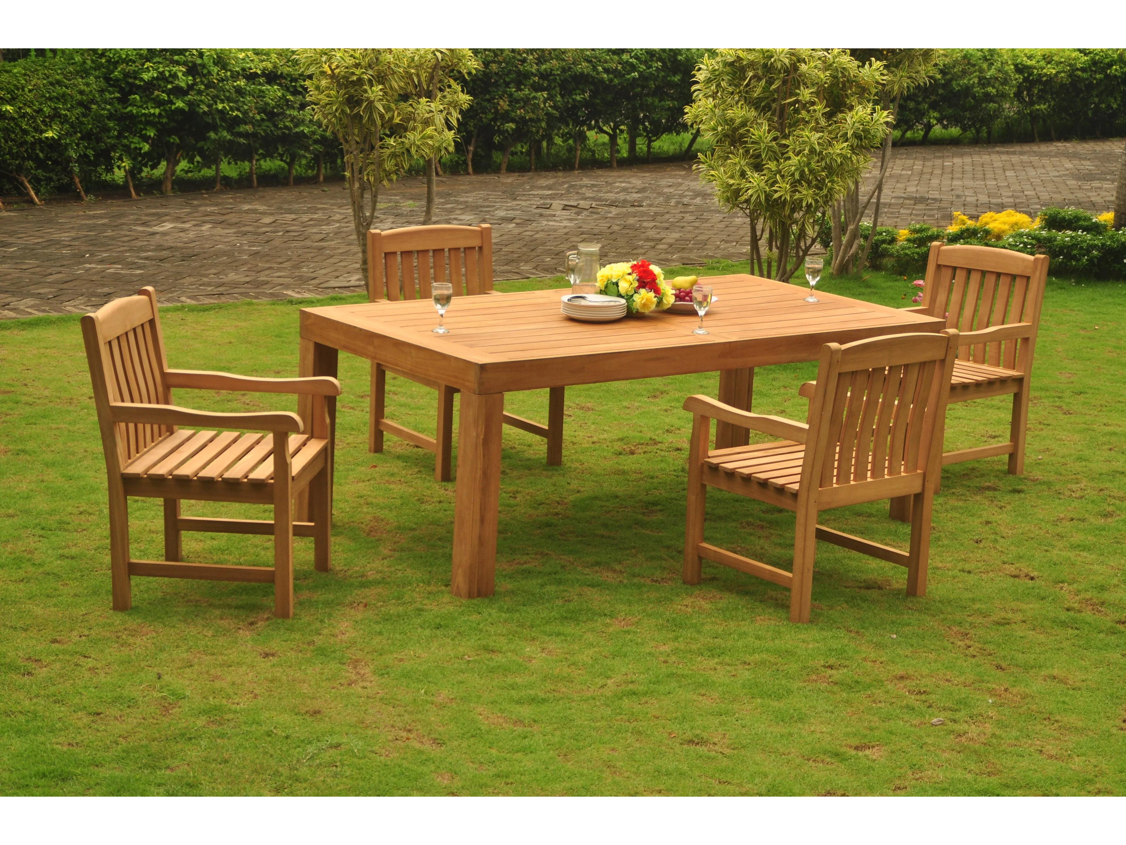 5 Pieces Canberra 86" Rectangular Dining Set