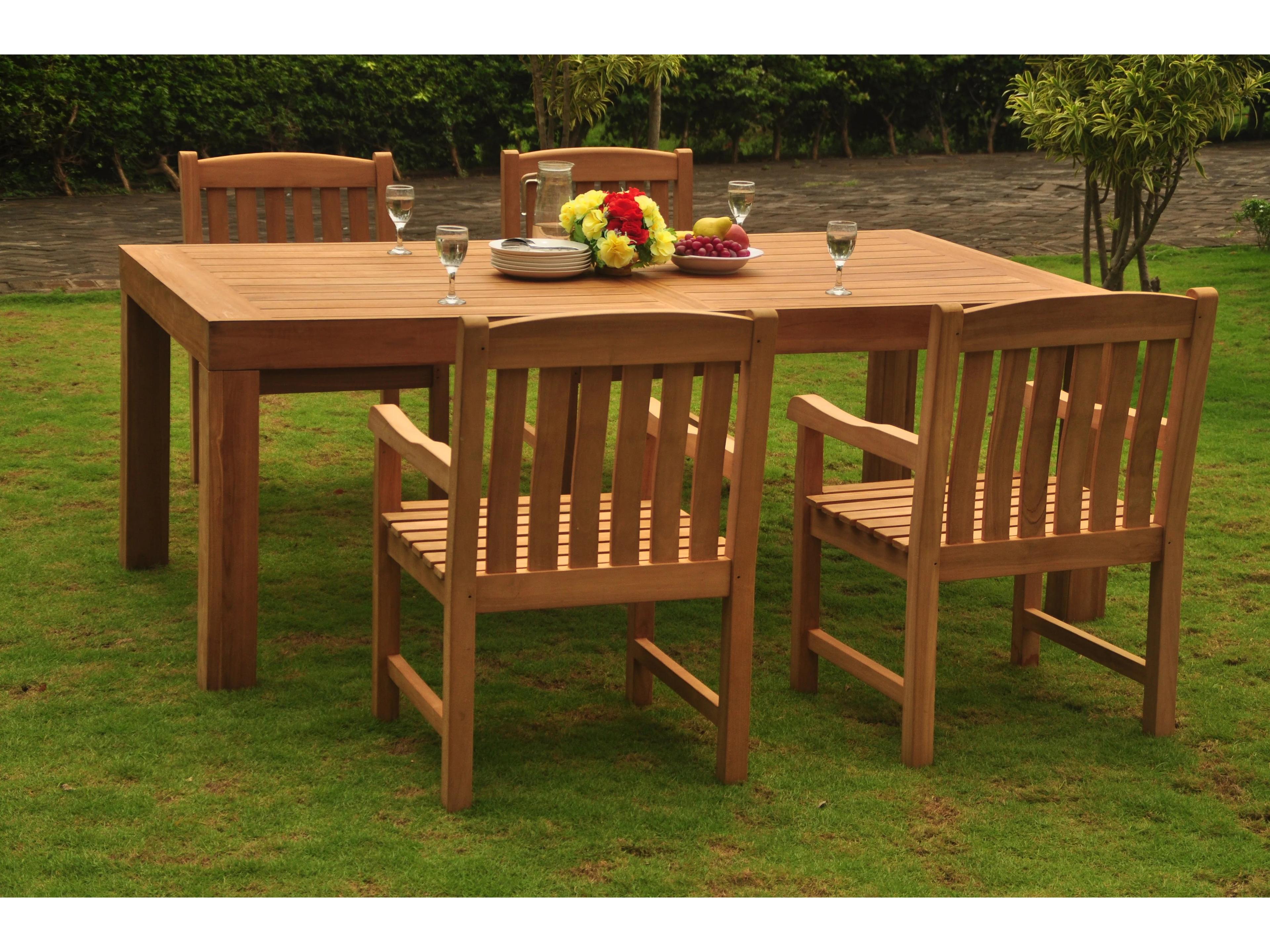 5 Pieces Canberra 86" Rectangular Dining Set