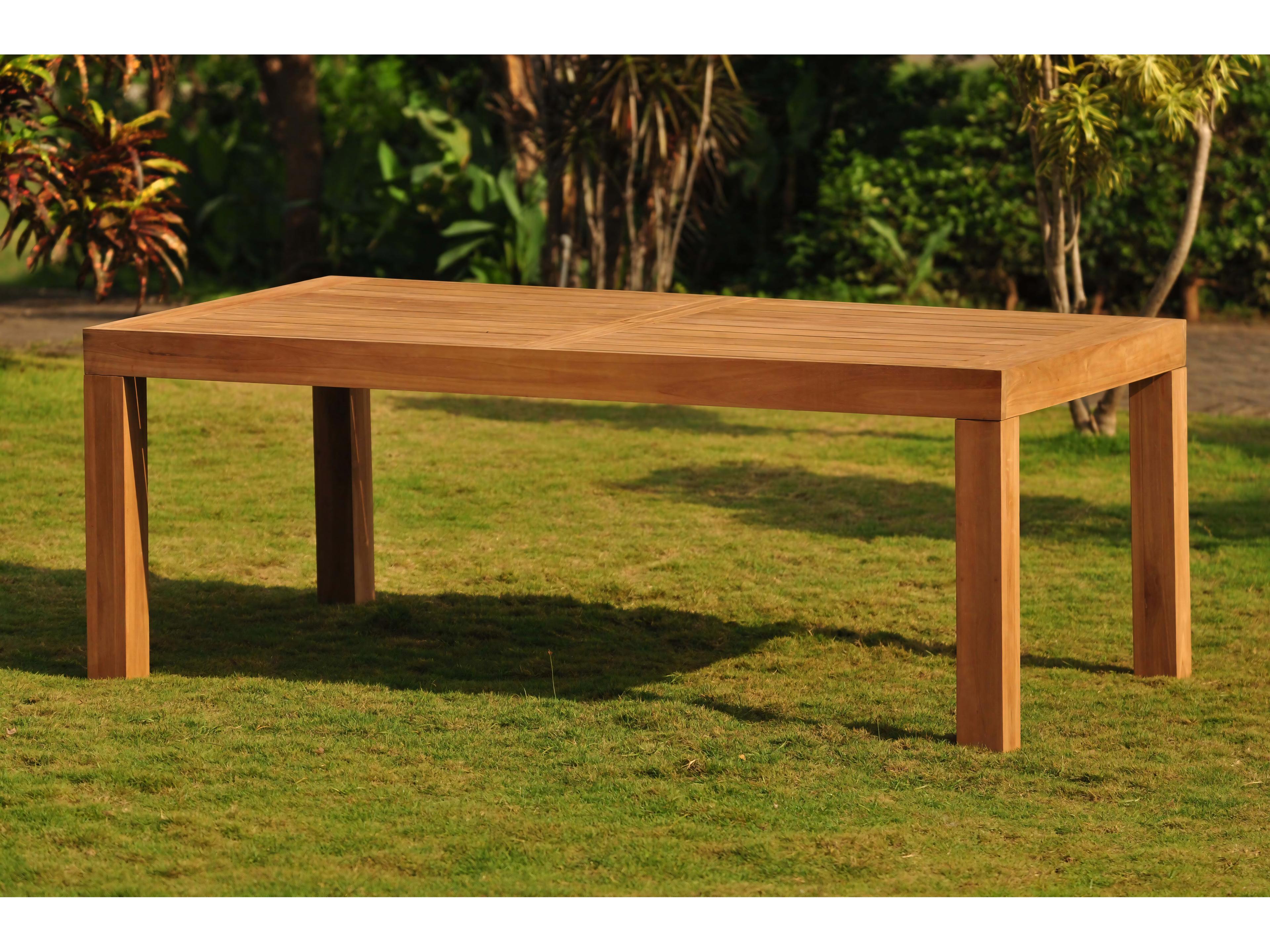 Teak Smith 86" Canberra Dining Table with Umbrella Hole