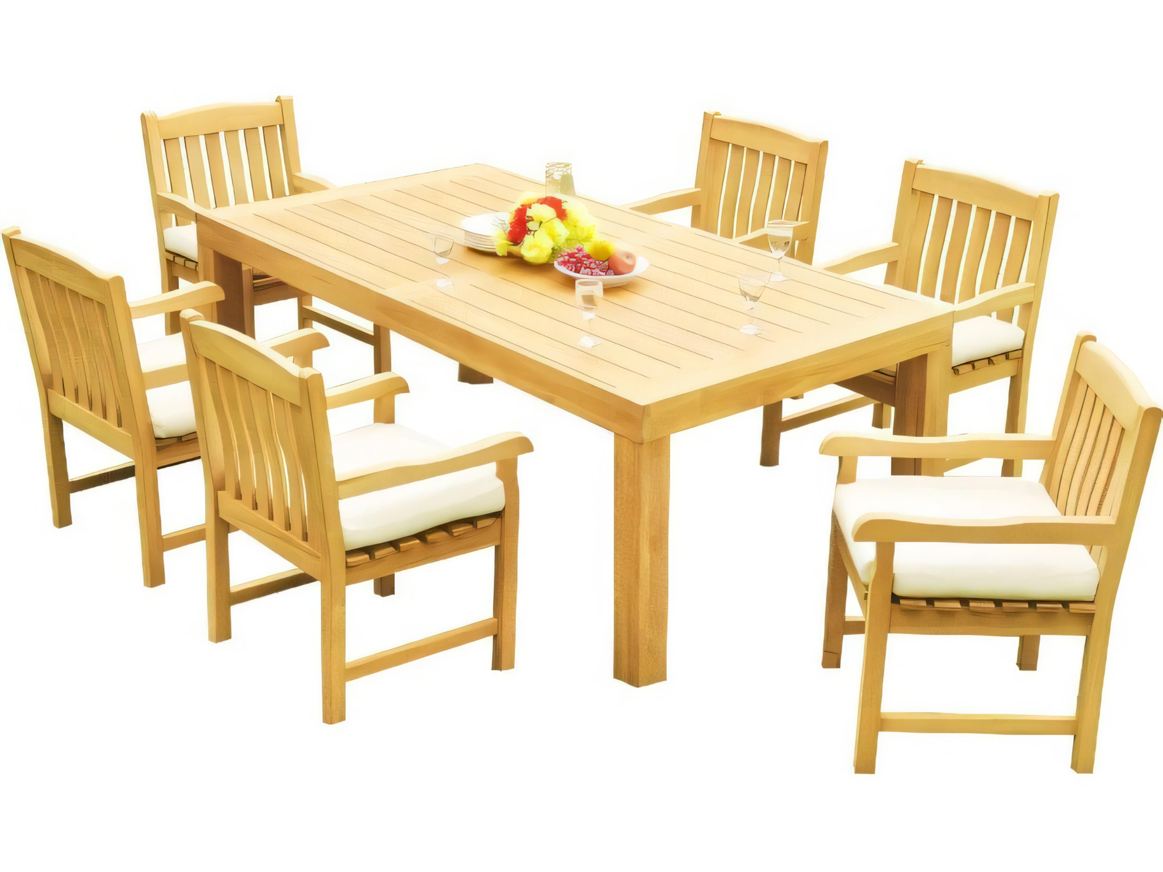 Teak Smith 86" Canberra Dining Table with Umbrella Hole