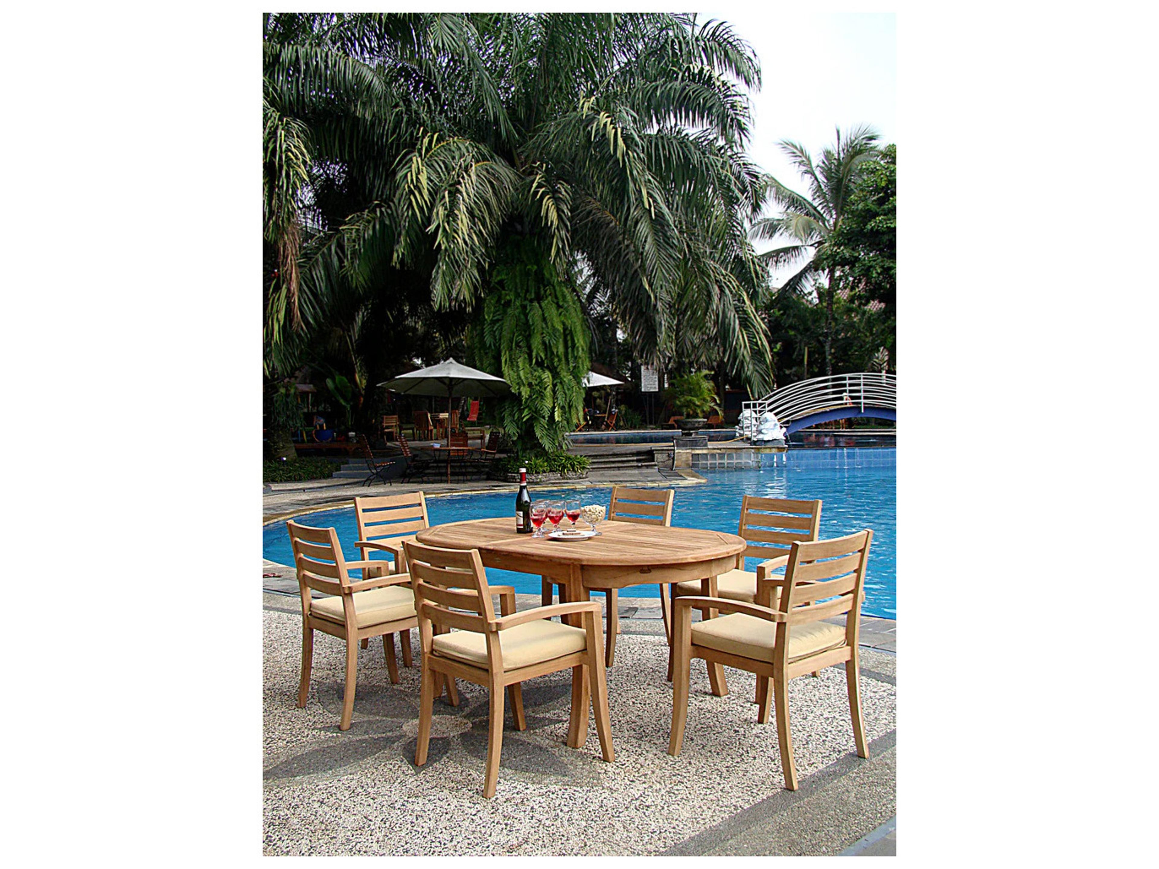 7 Pieces 94" Large Double Oval Dining Set