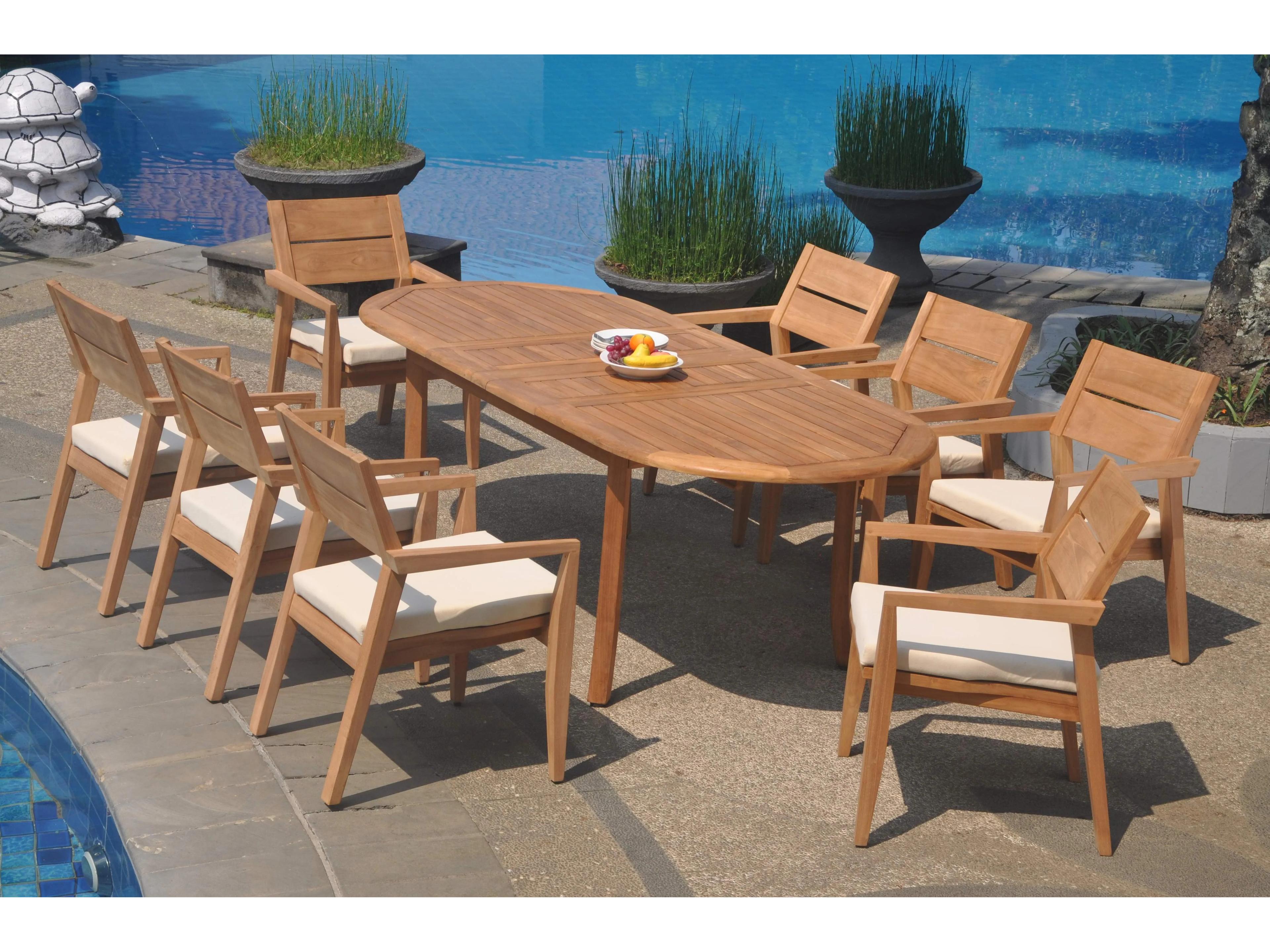 9 Pieces 94" Large Double Oval Dining Set