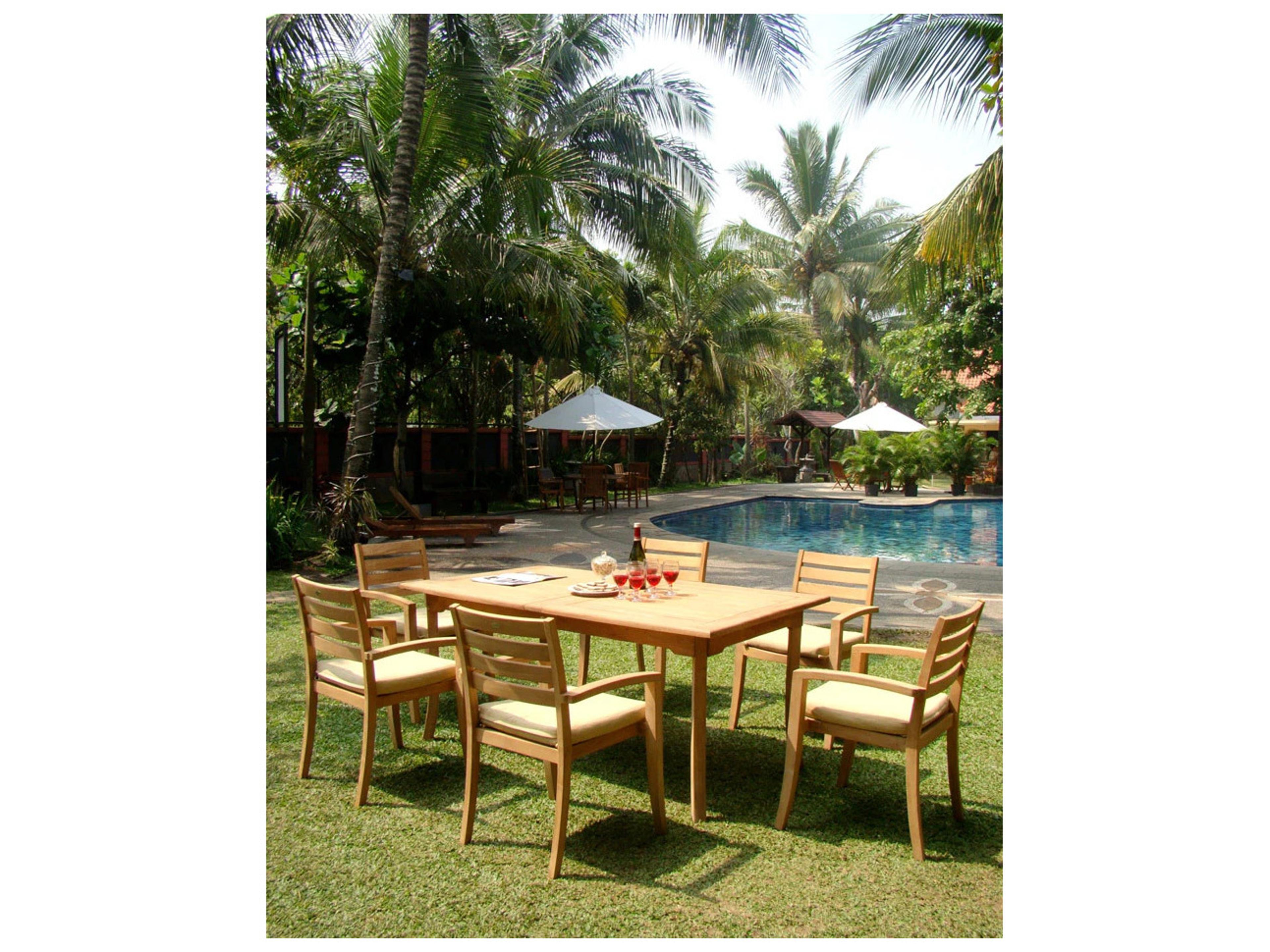 7 Pieces 94" Large Double Rectangular Dining Set