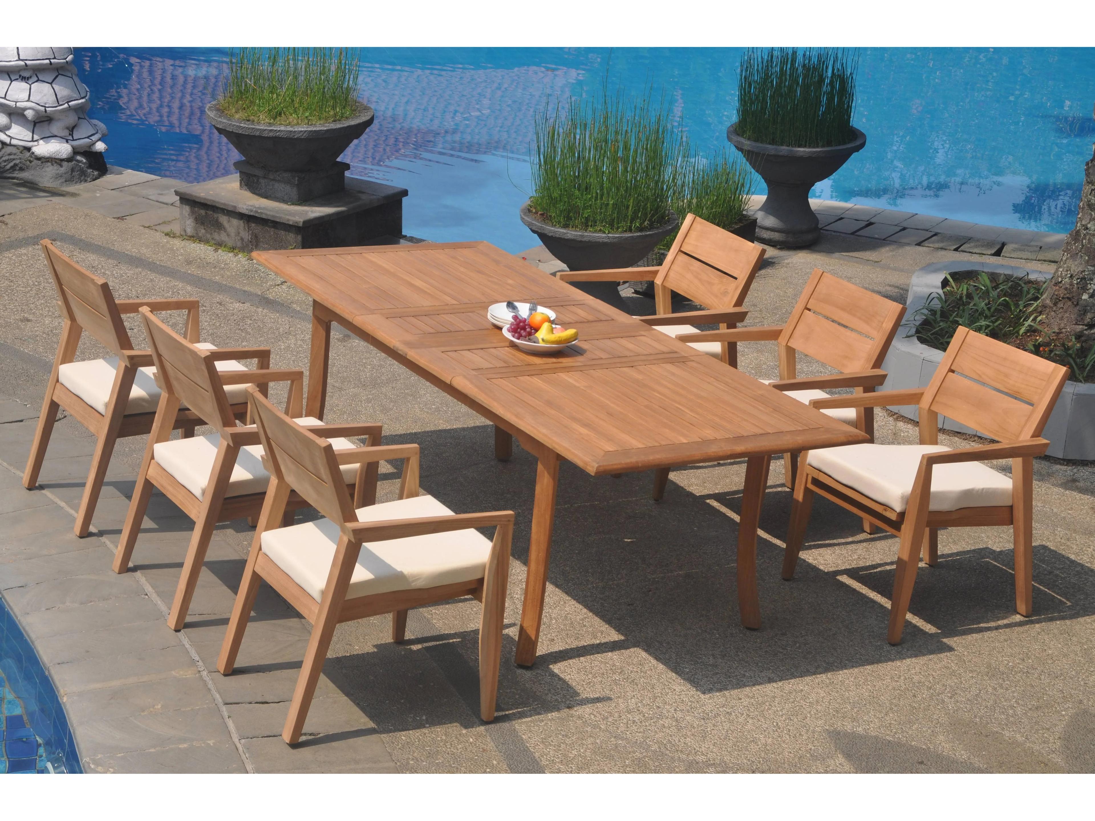 7 Pieces 94" Large Double Rectangular Dining Set