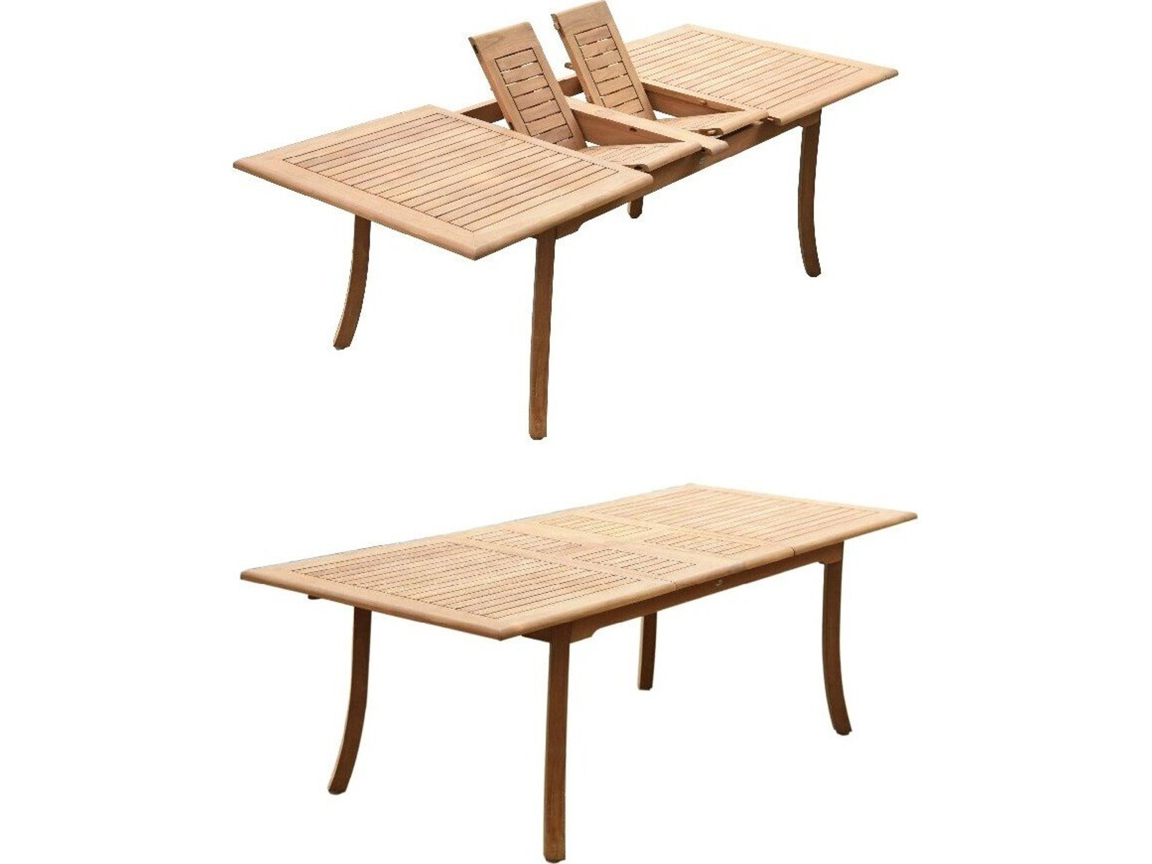 Teak Smith 94" Rectangular Large Double Dining Table with Umbrella Hole