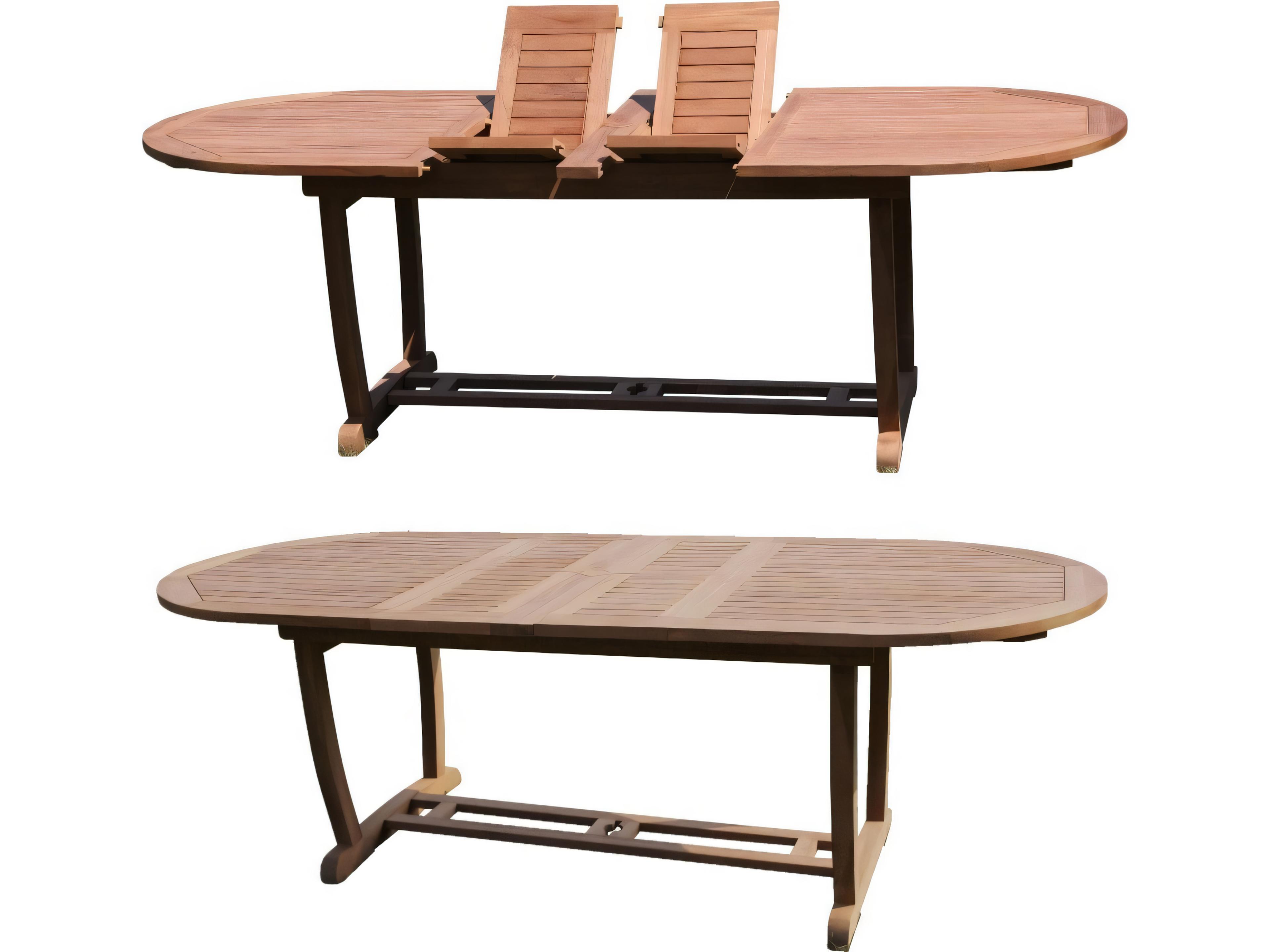 Mas 94" Oval Dining Table with Umbrella Hole