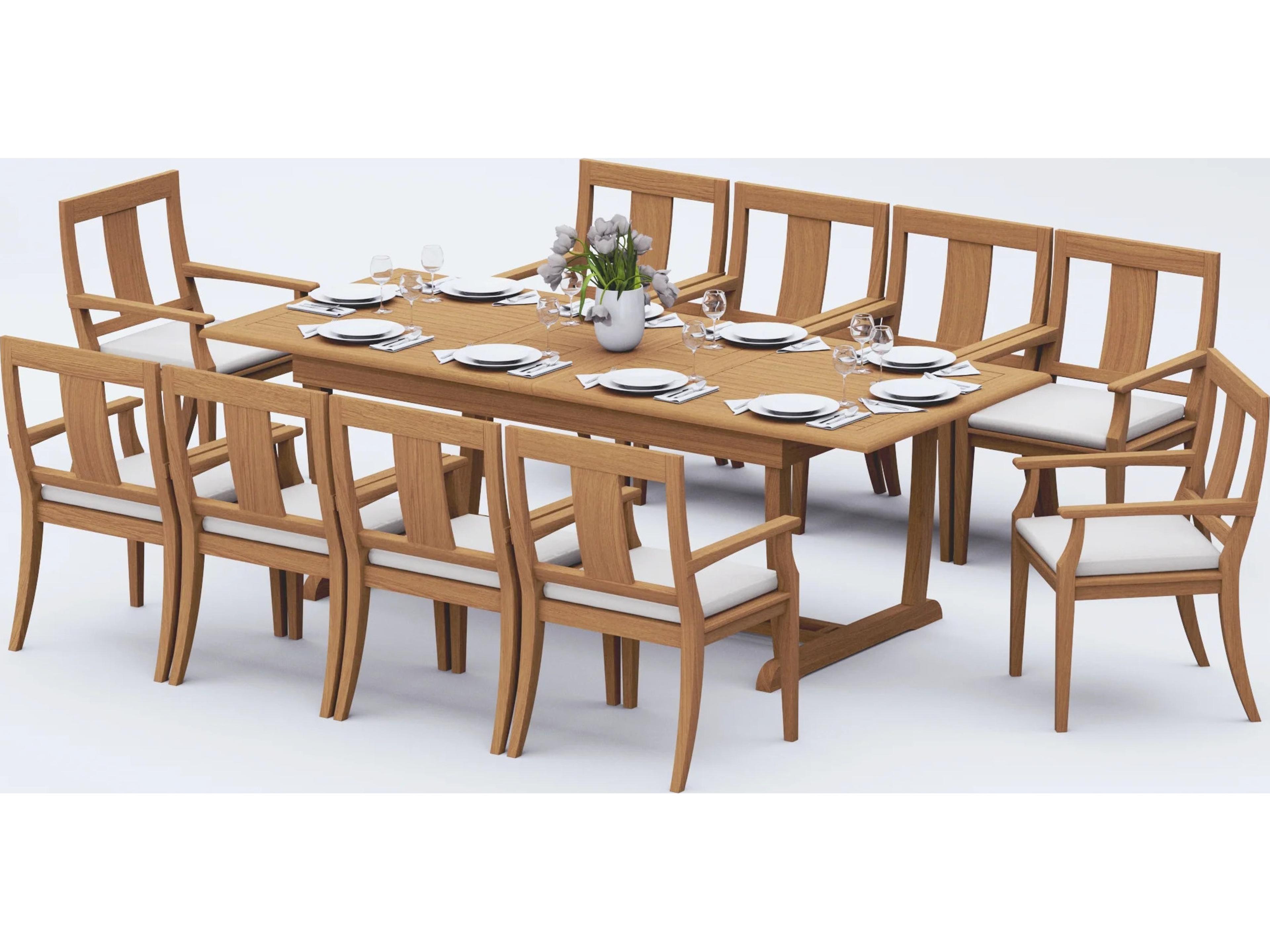 11 Pieces Mas 94" Rectangular Dining Set with Cushions