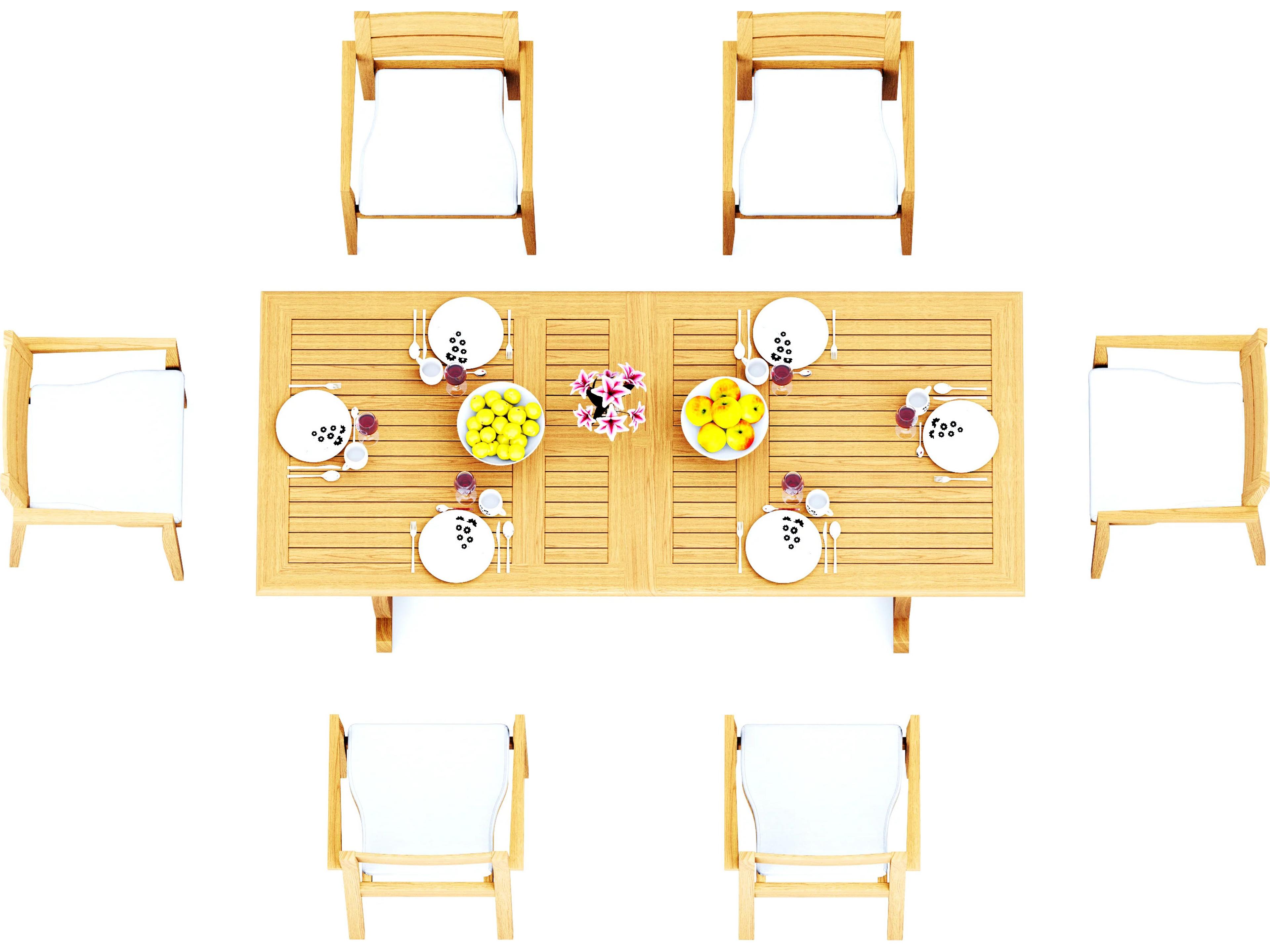 7 Pieces Mas 94" Rectangular Dining Set