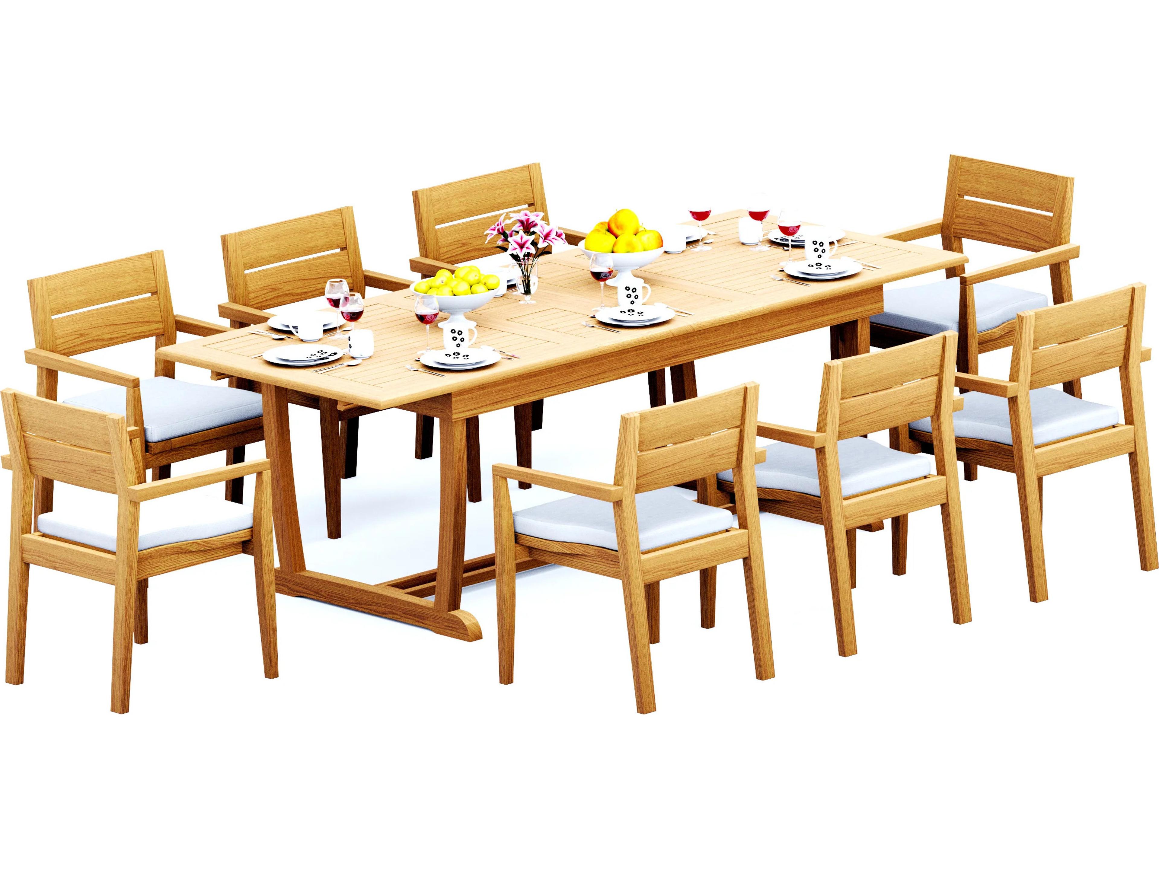 9 Pieces Mas 94" Rectangular Dining Set