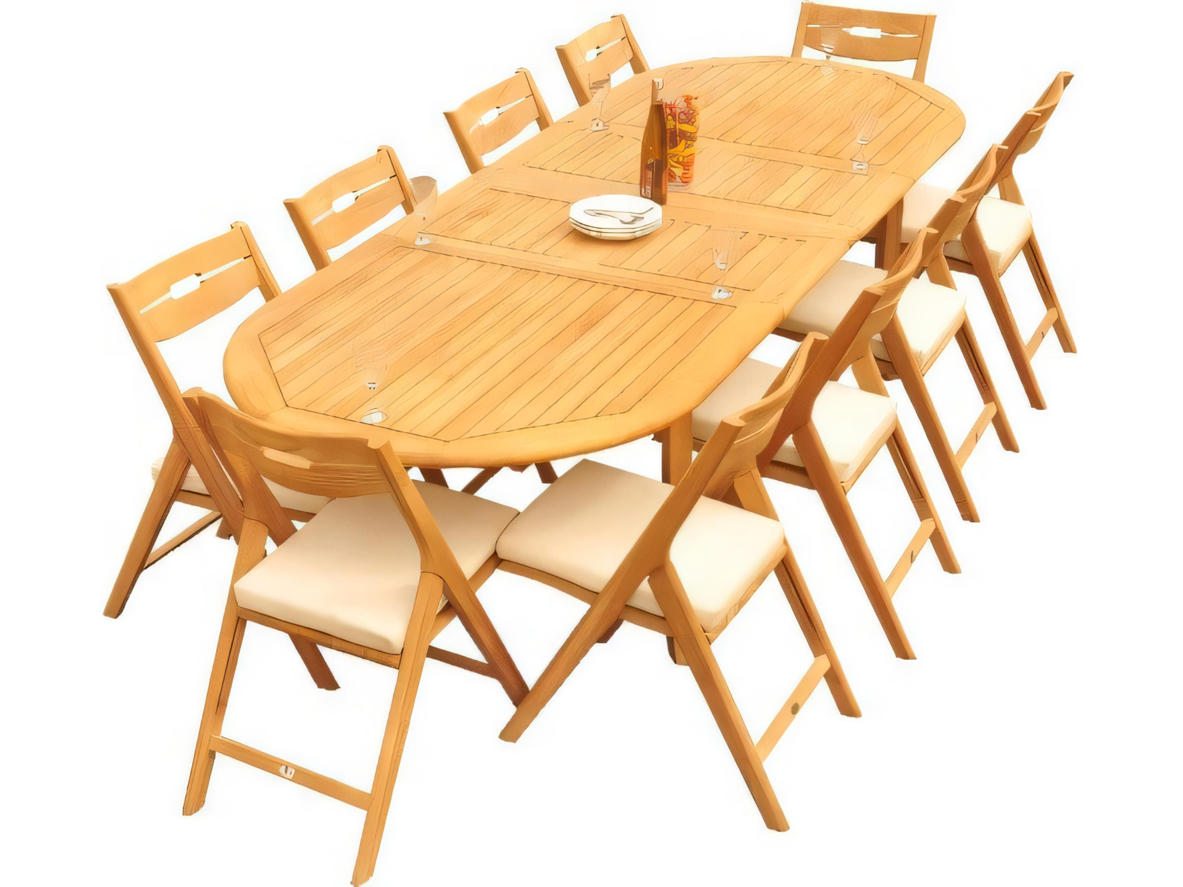 Teak Smith 94" Oval Dining Table with Umbrella Hole