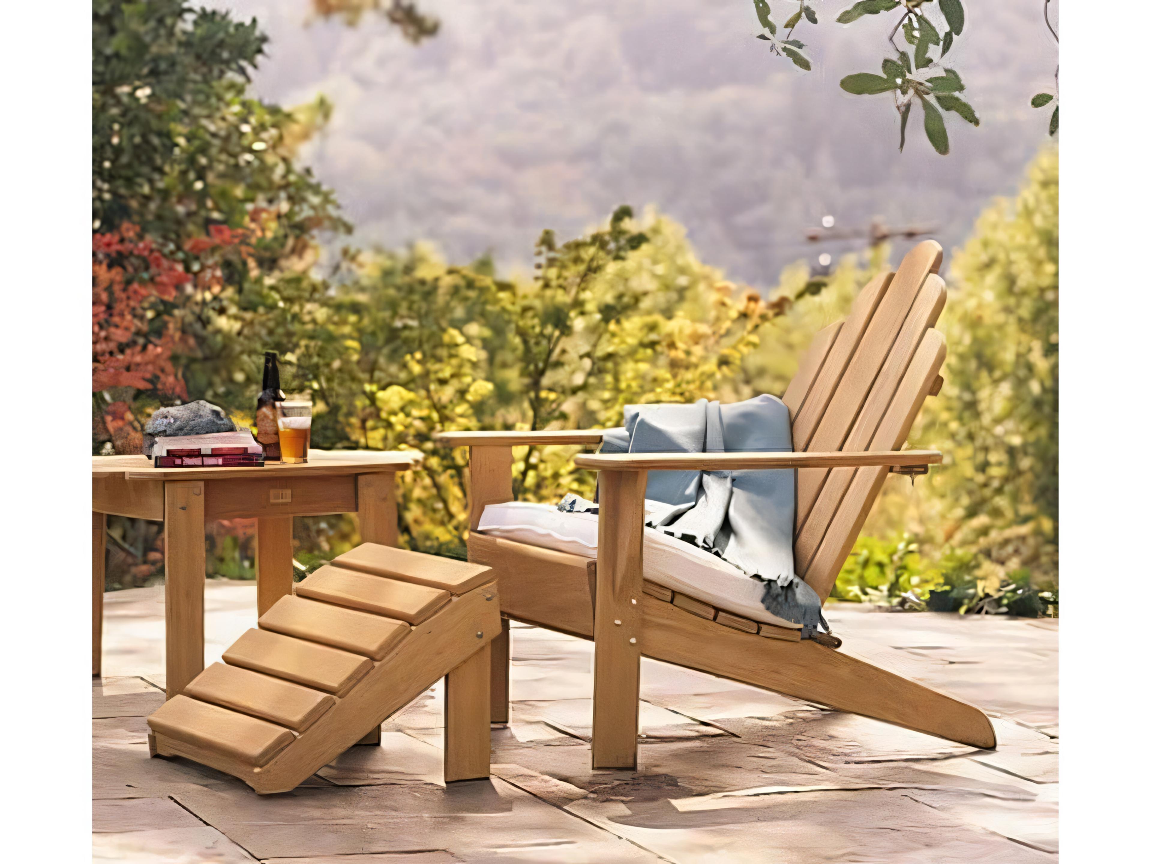 Teak Smith Adirondack Chair With Footrest