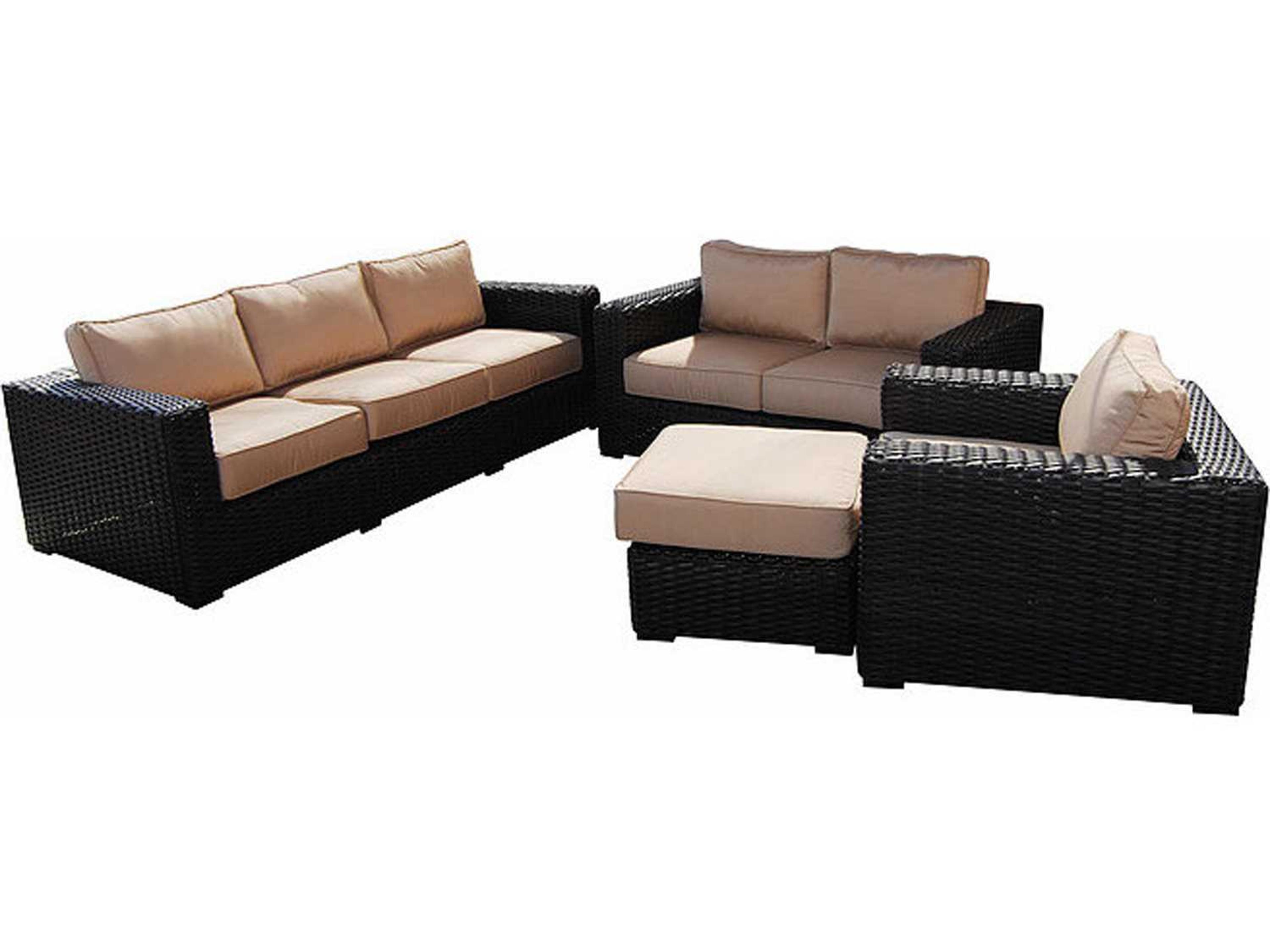 Santa Monica Wicker Outdoor Patio Lounge Set