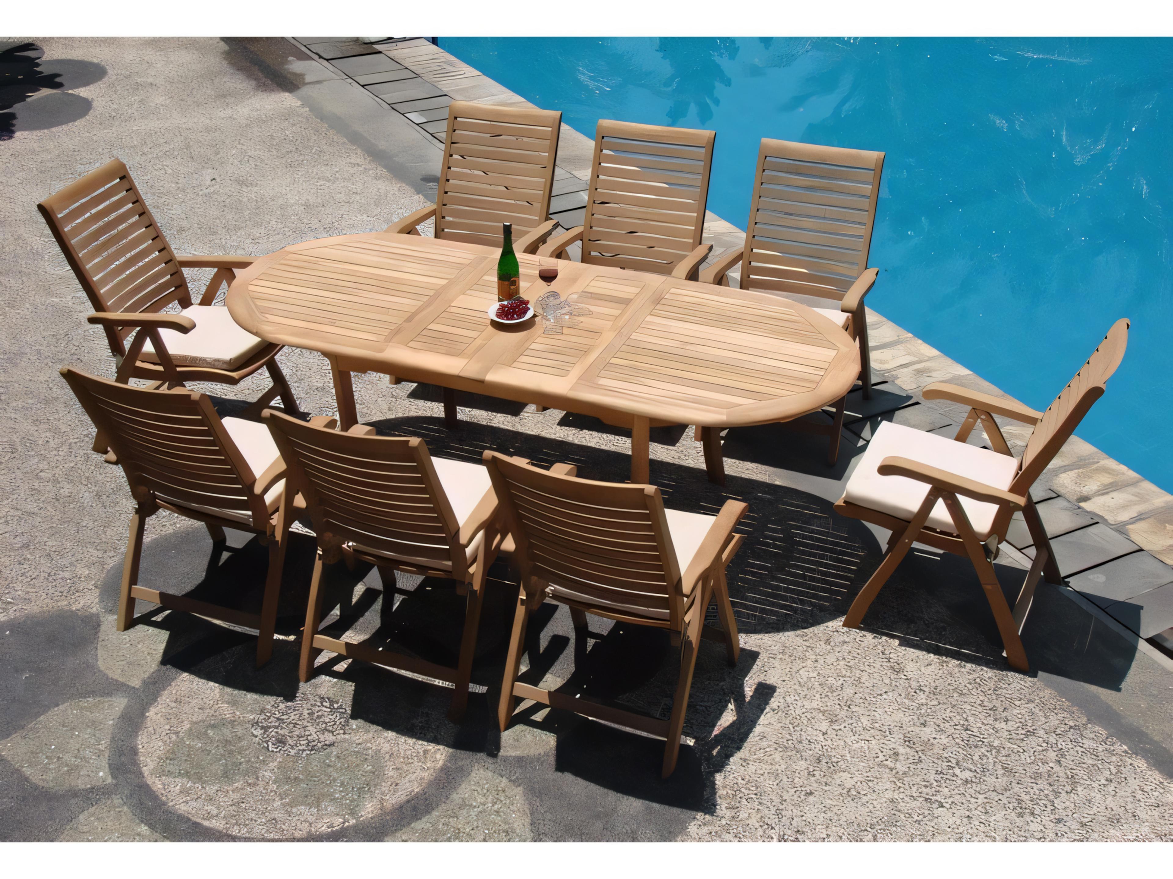 Teak Smith Ashley Reclining Folding Arm Captain Dining Chair