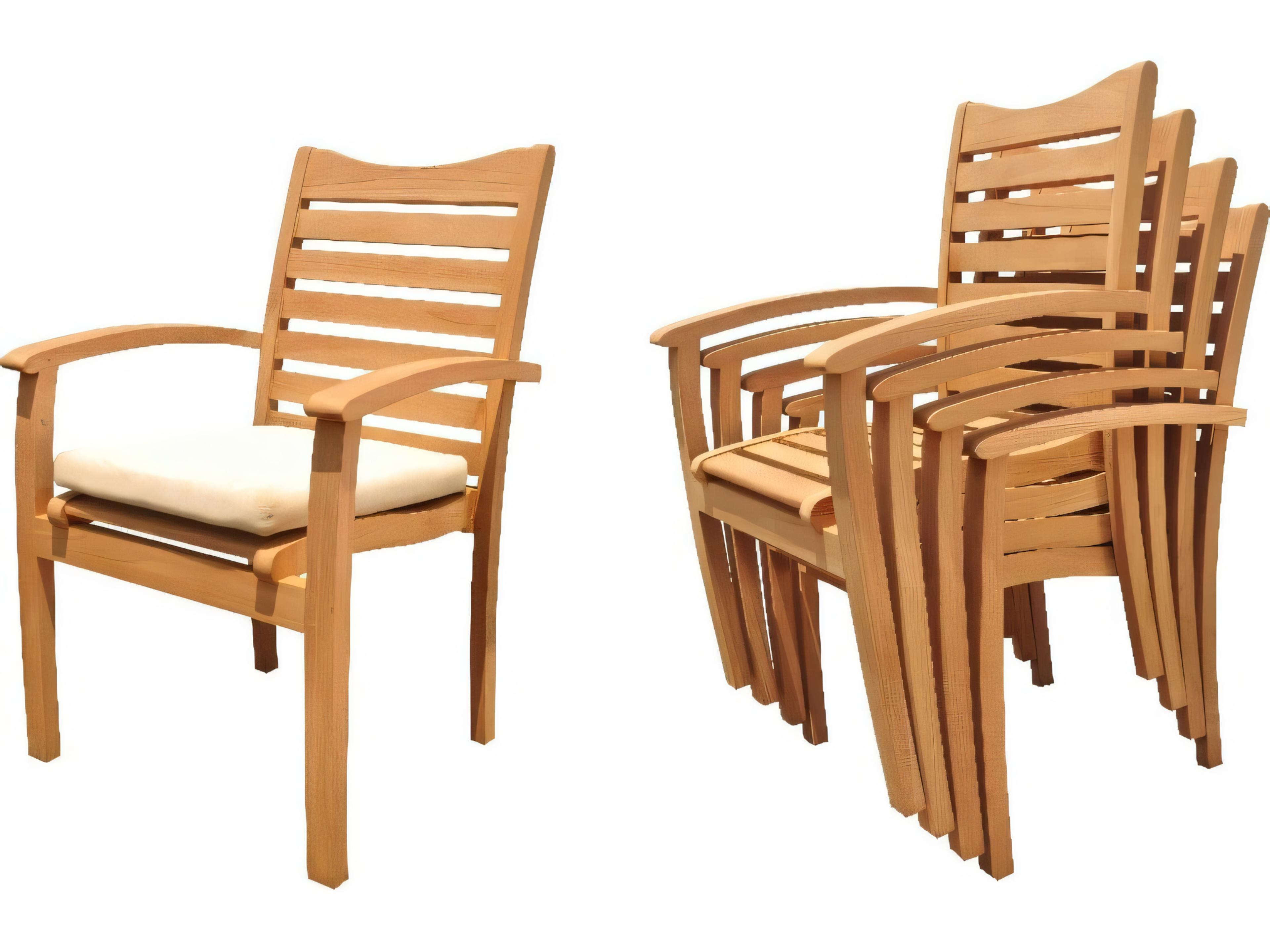 Teak Smith Aspen Stacking Captain Dining Arm Chair