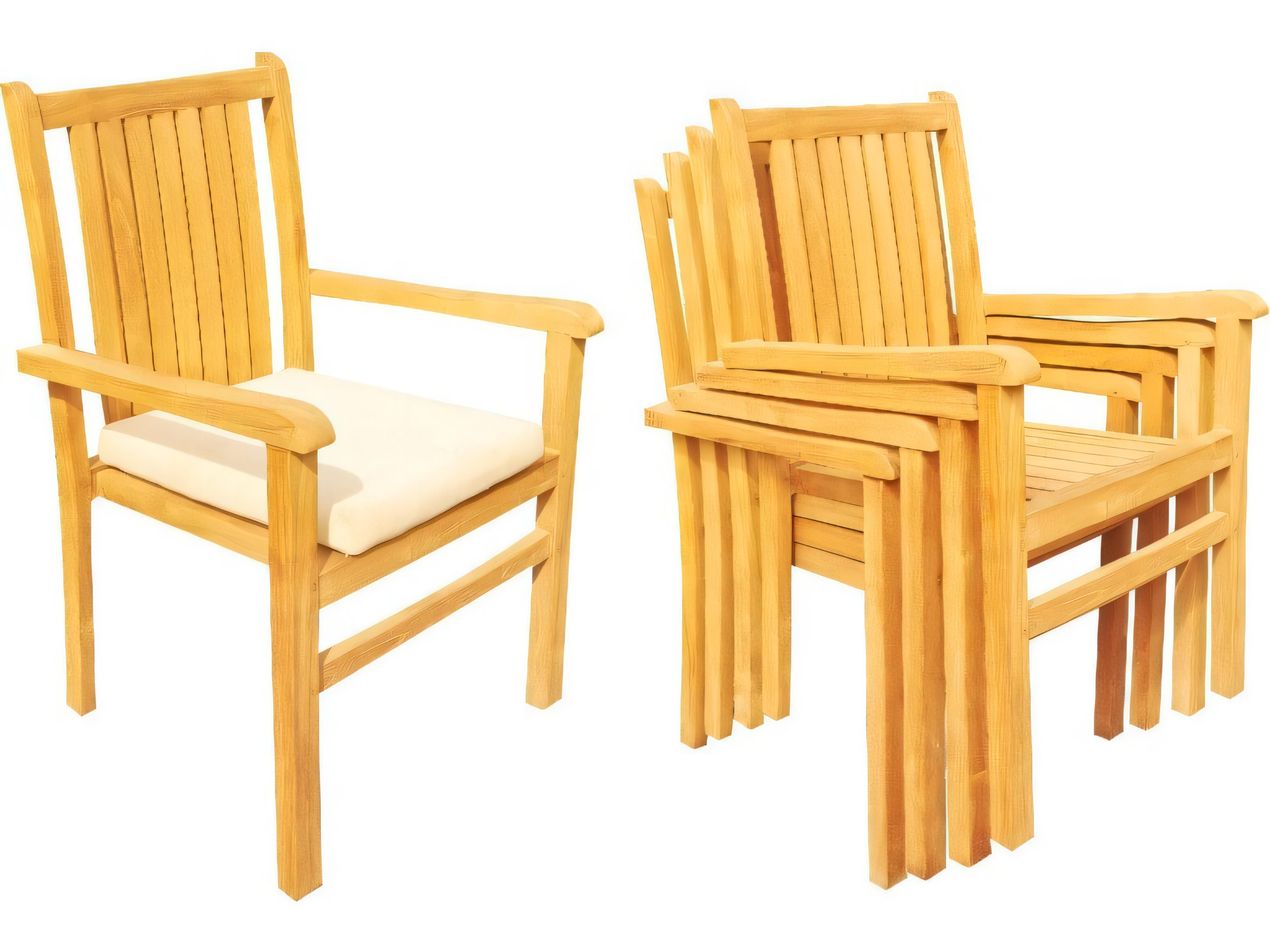 Teak Smith Cahyo Stacking Captain Dining Arm Chair
