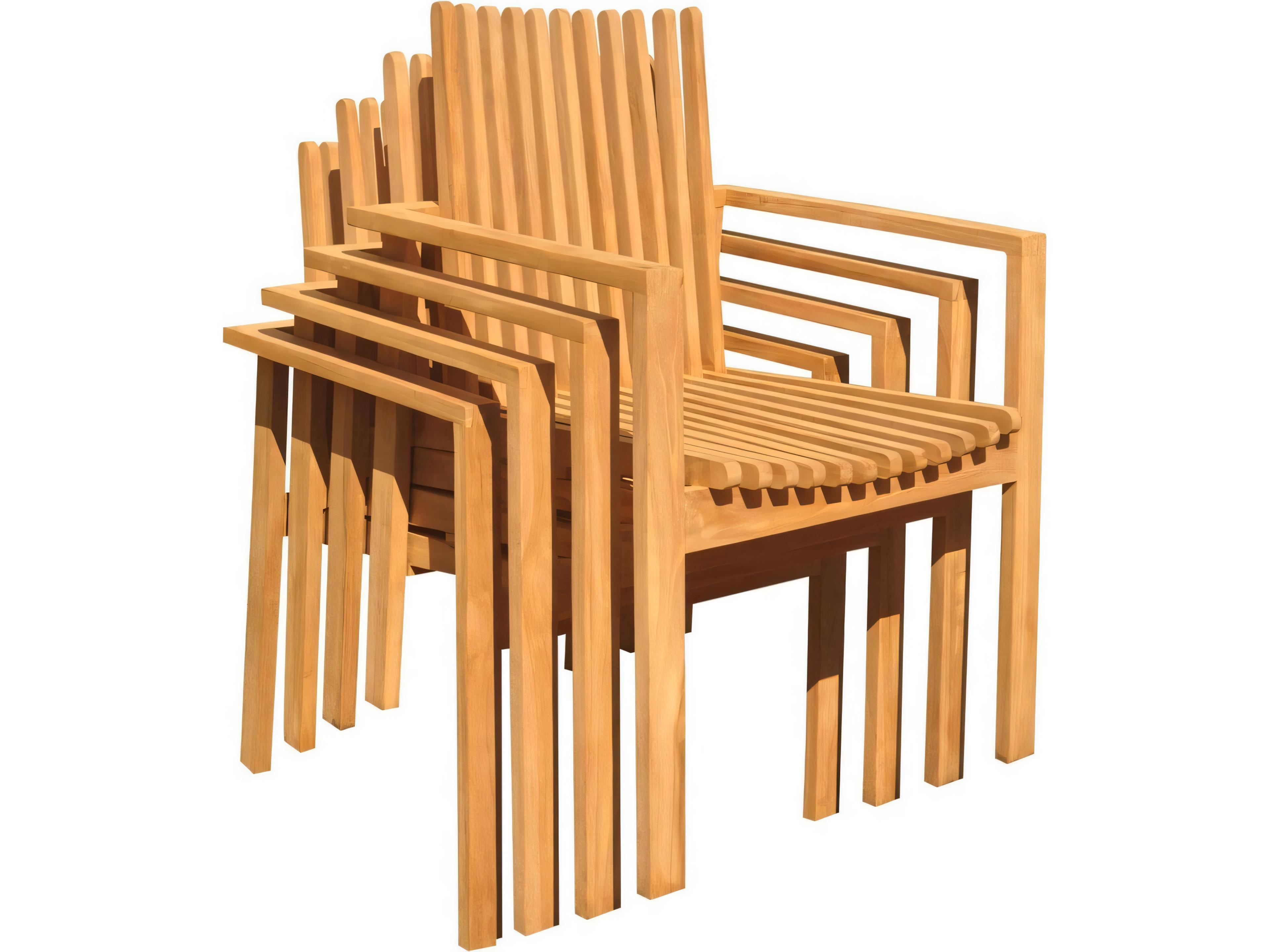 Teak Smith Clipper Stacking Captain Dining Arm Chair