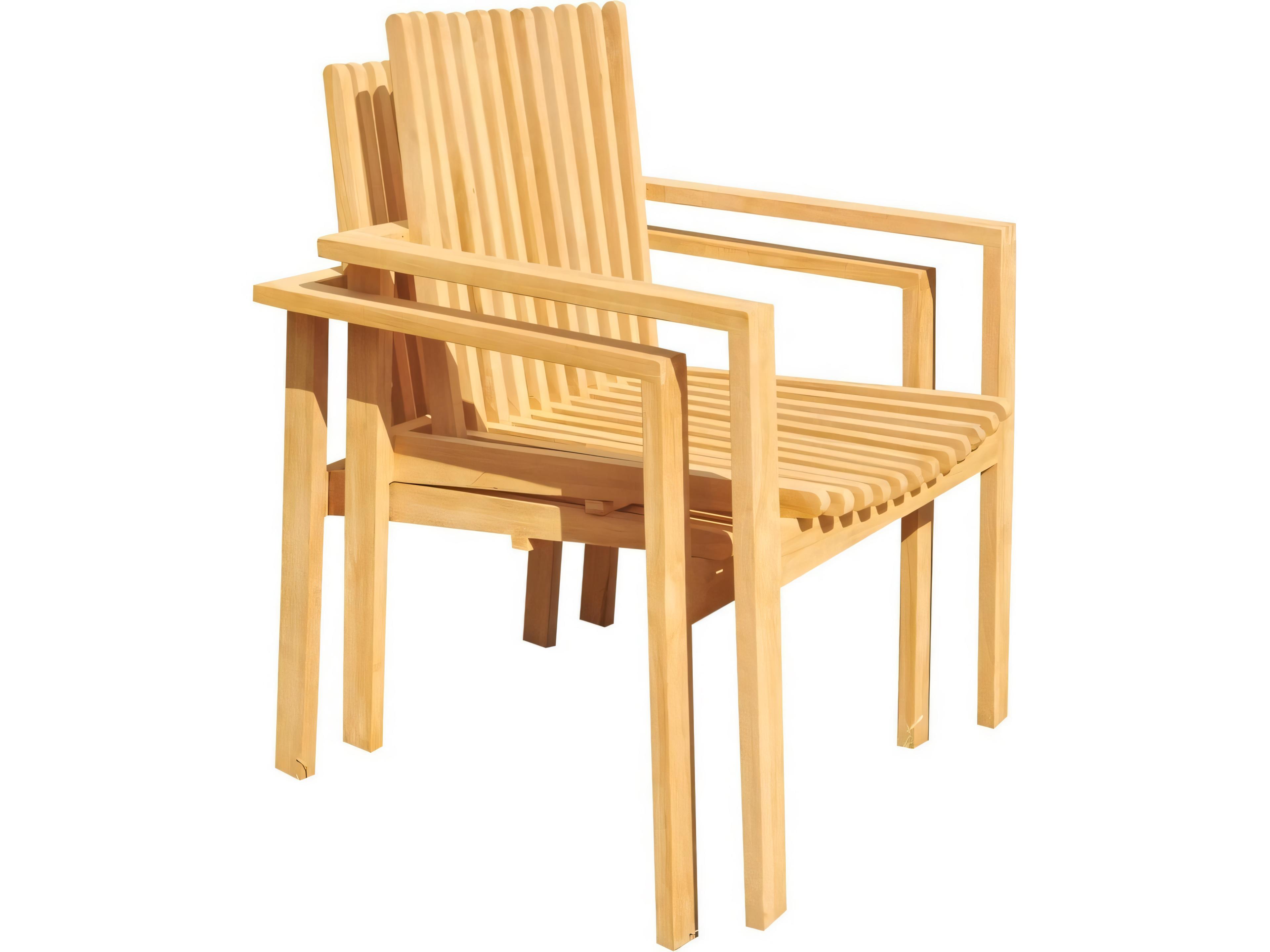 Teak Smith Clipper Stacking Captain Dining Arm Chair