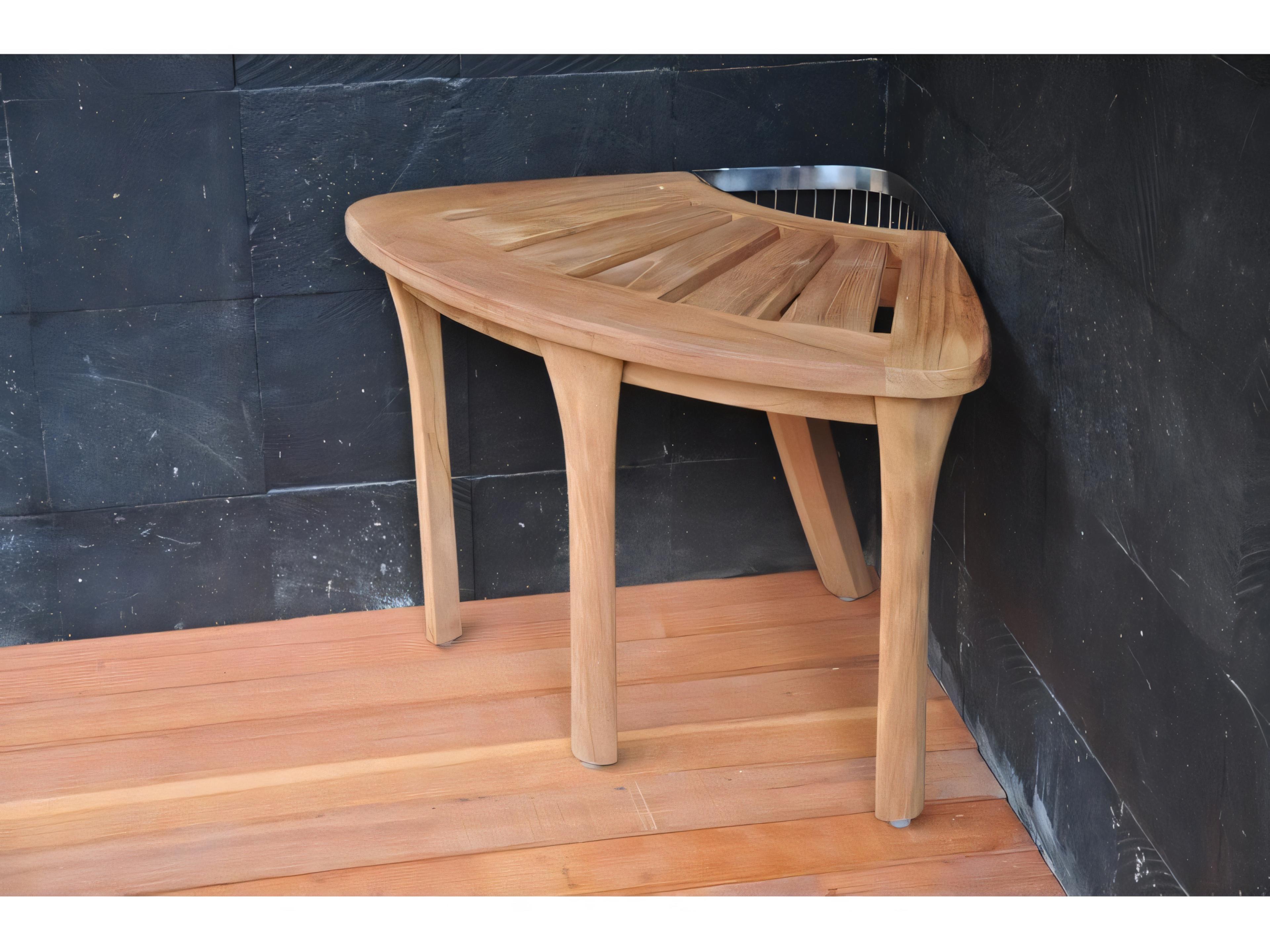 Teak Smith 19" Corner Stool Shower Bench