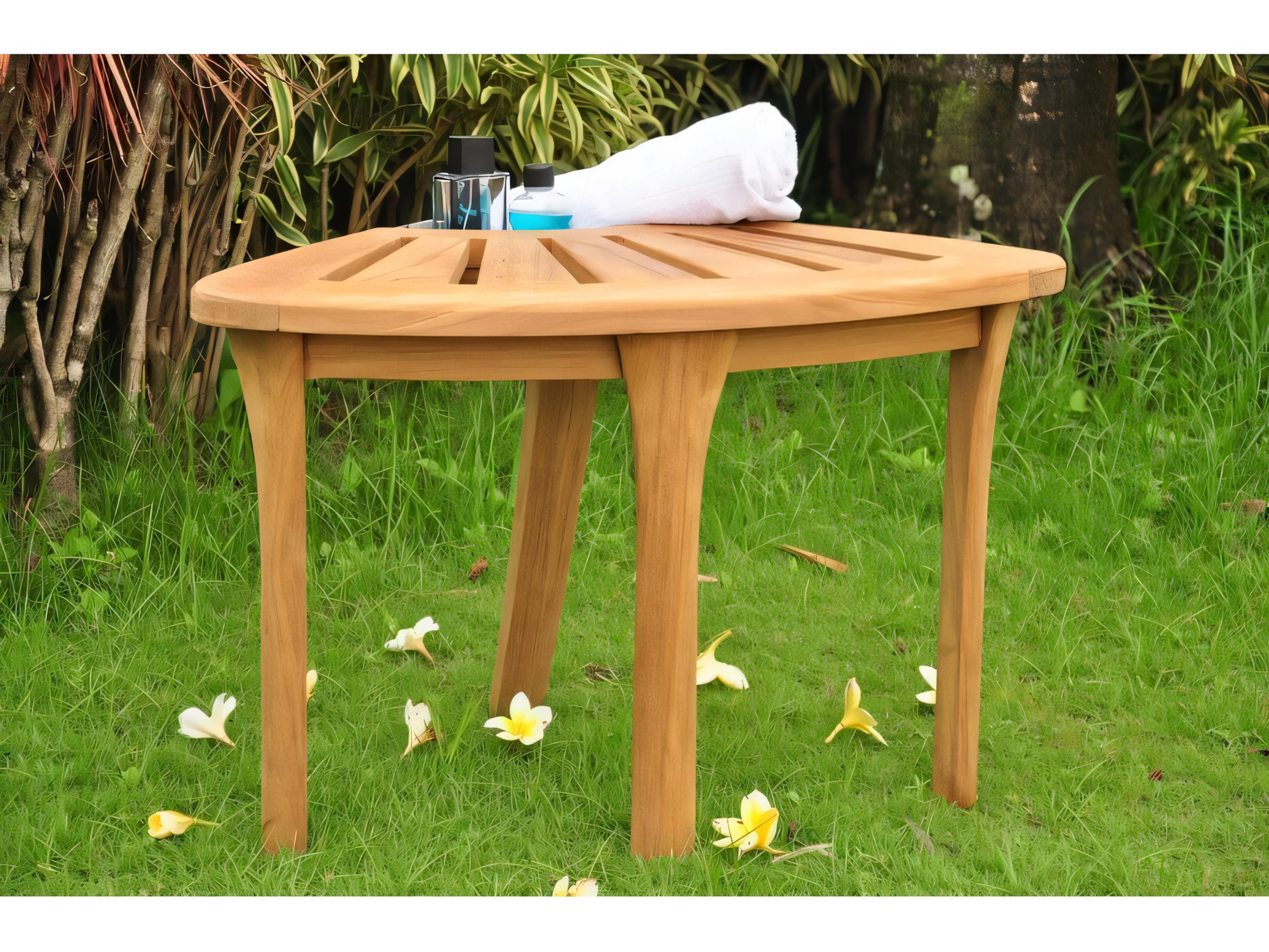 Teak Smith 19" Corner Stool Shower Bench