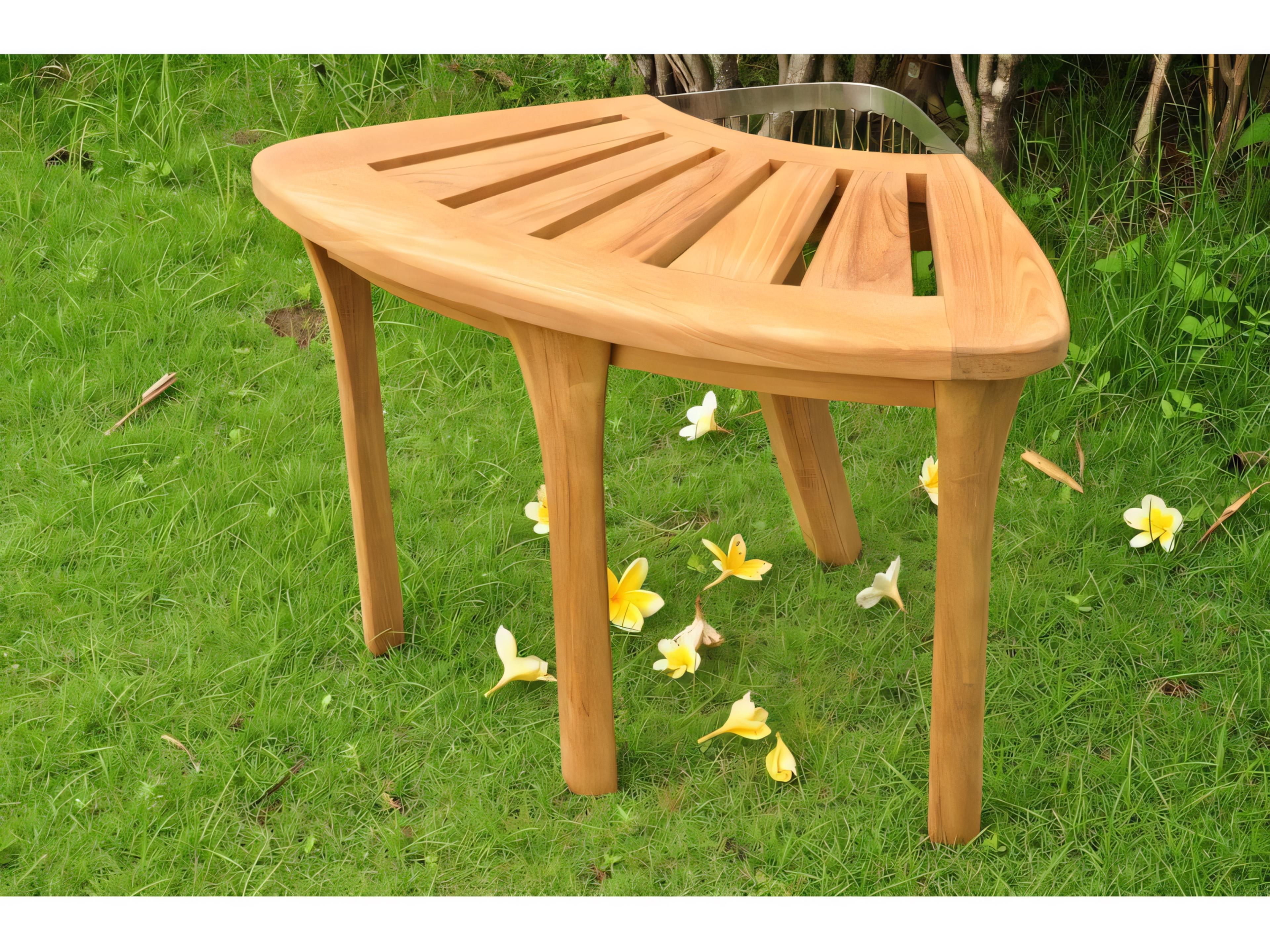 Teak Smith 19" Corner Stool Shower Bench