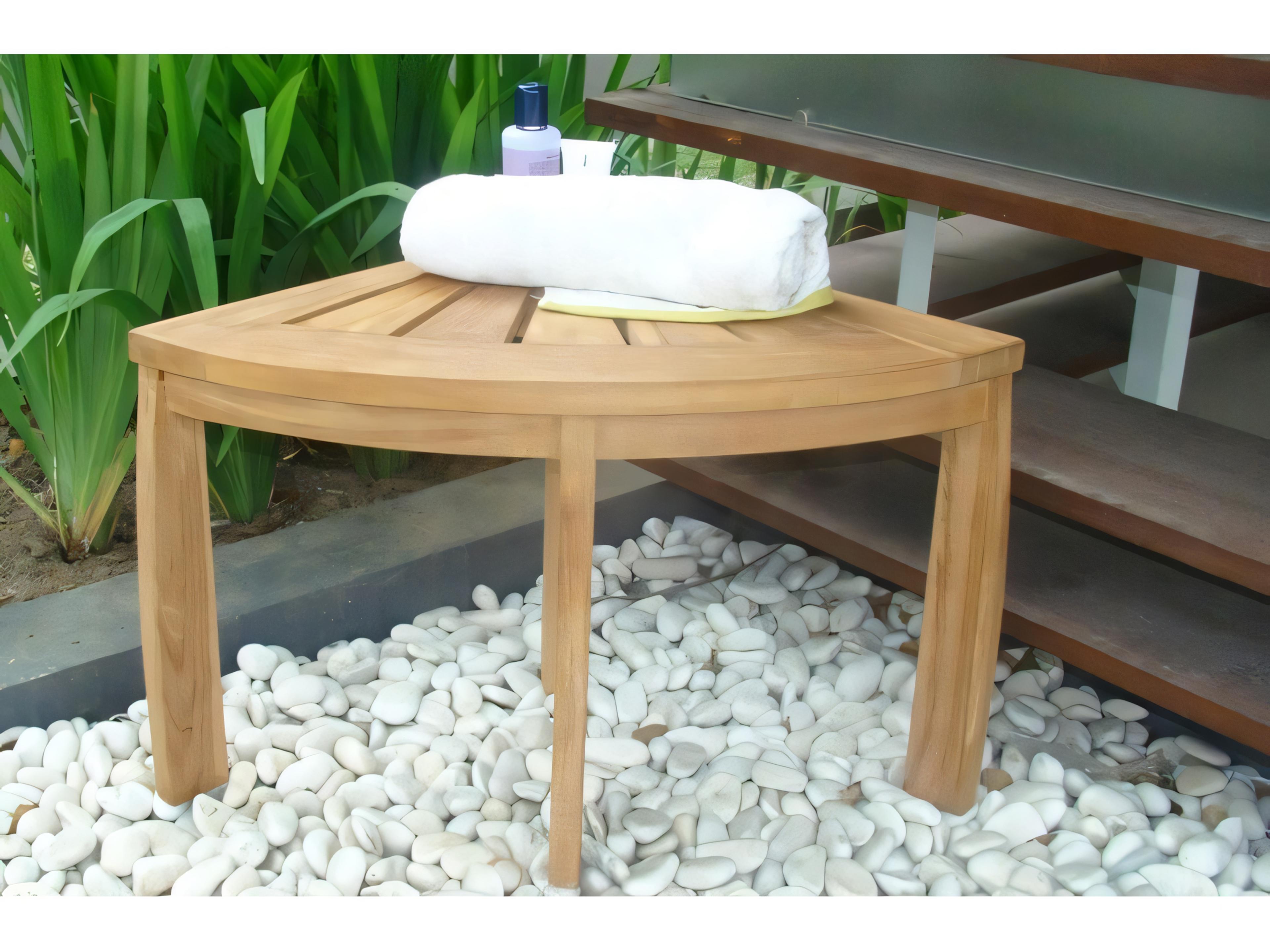 Teak Smith 19" Corner Stool Shower Bench