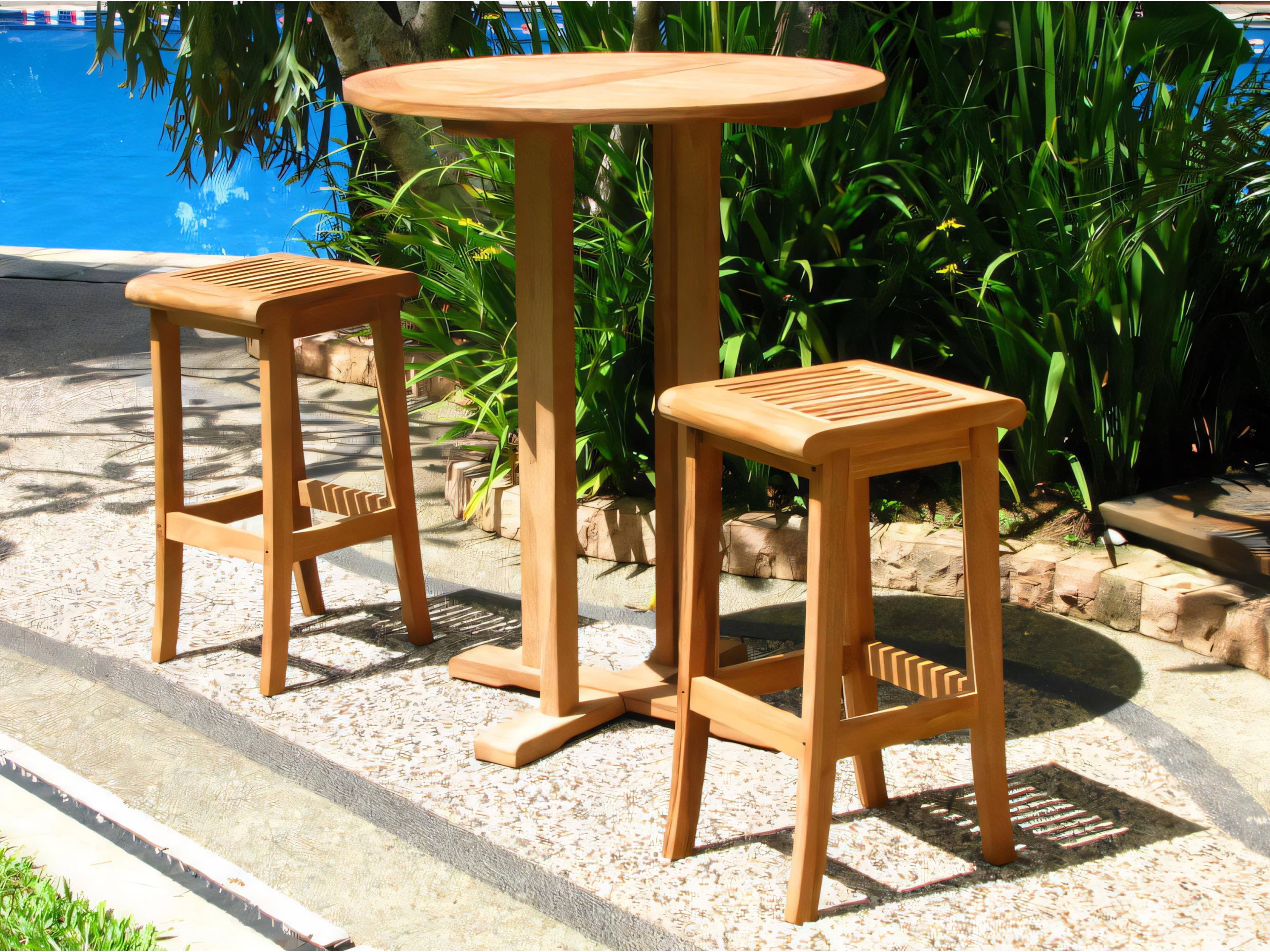 Teak Smith Giva 36" Round Bar Table
