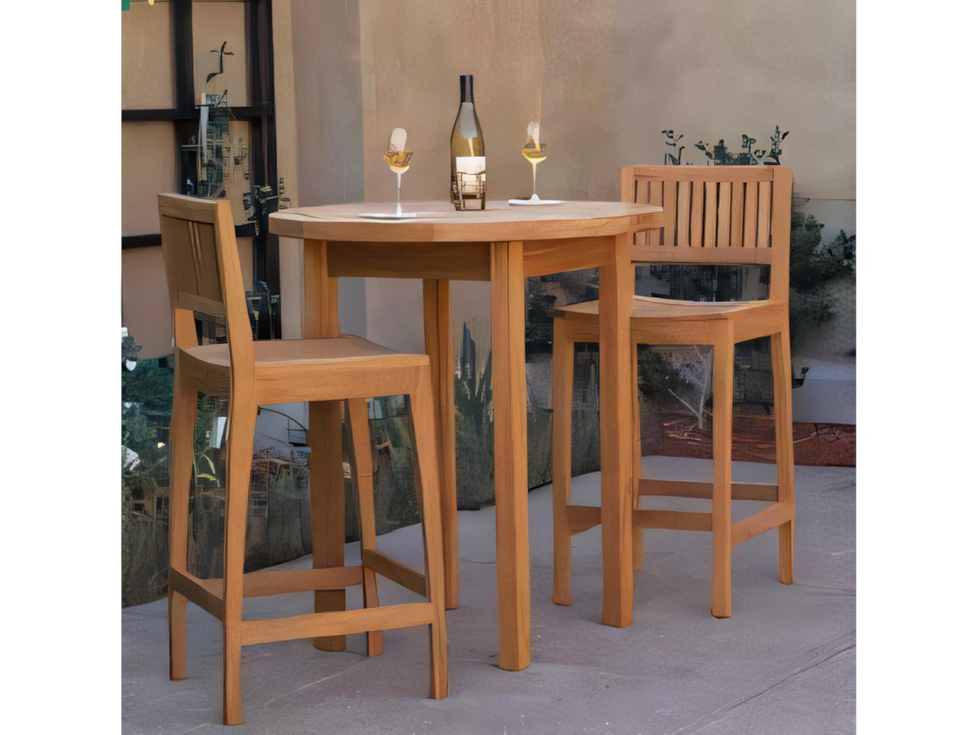 Teak Smith Giva 36" Round Bar Table