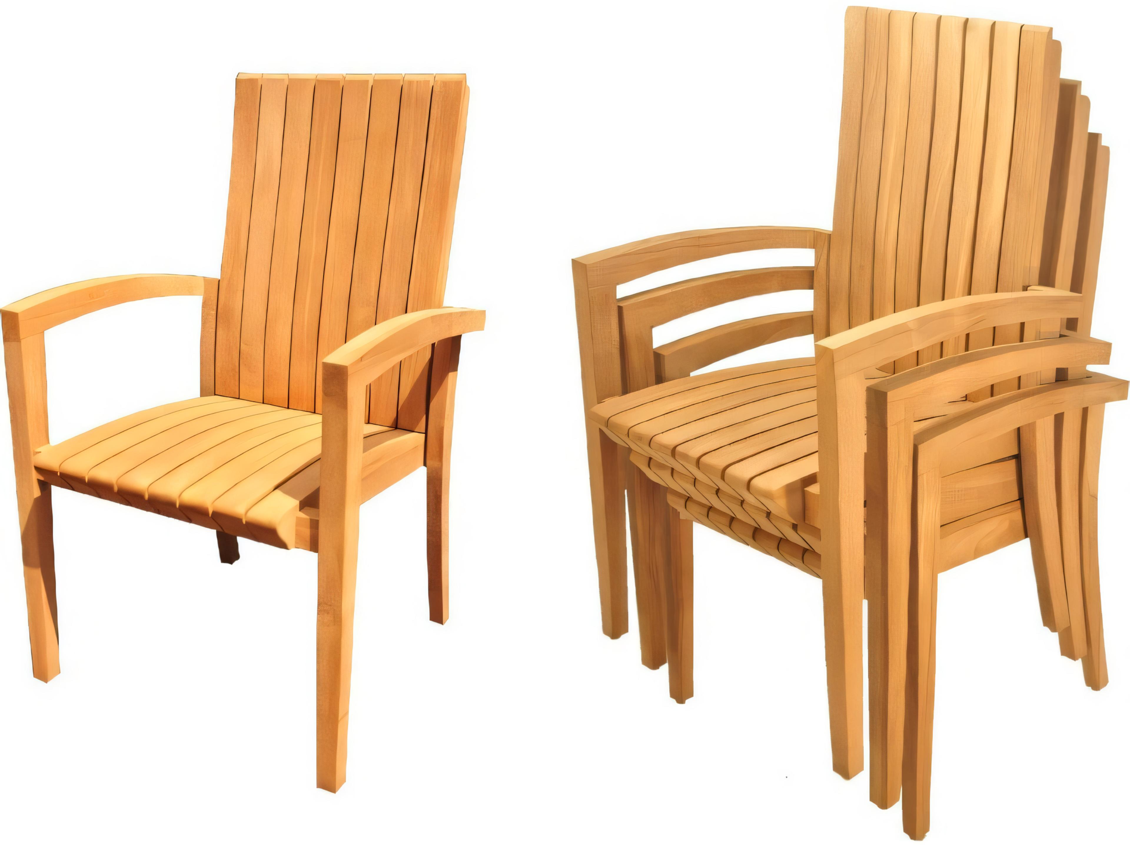 Teak Smith Goa Stacking Captain Dining Arm Chair