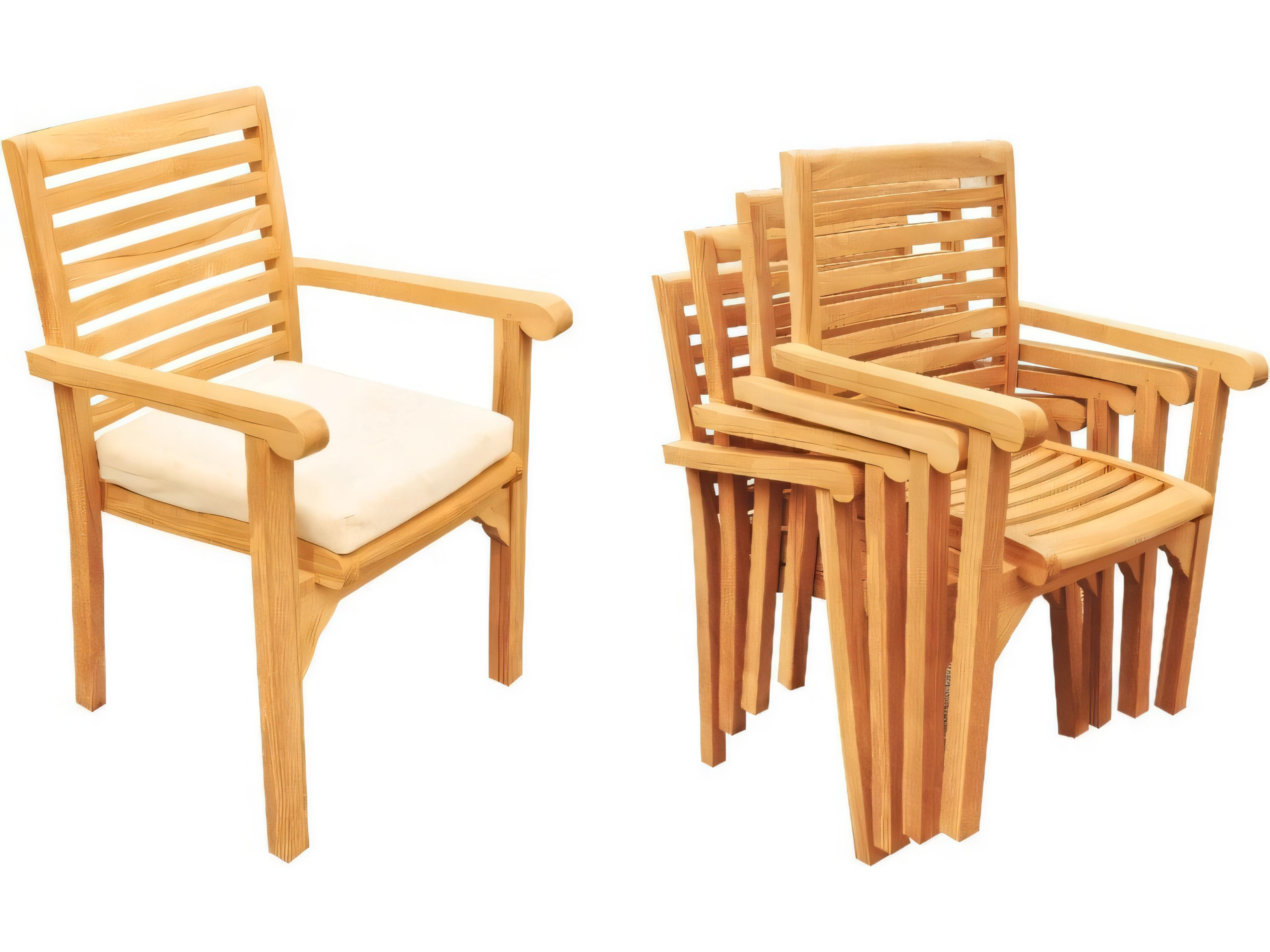 Teak Smith Hari Stacking Captain Dining Arm Chair