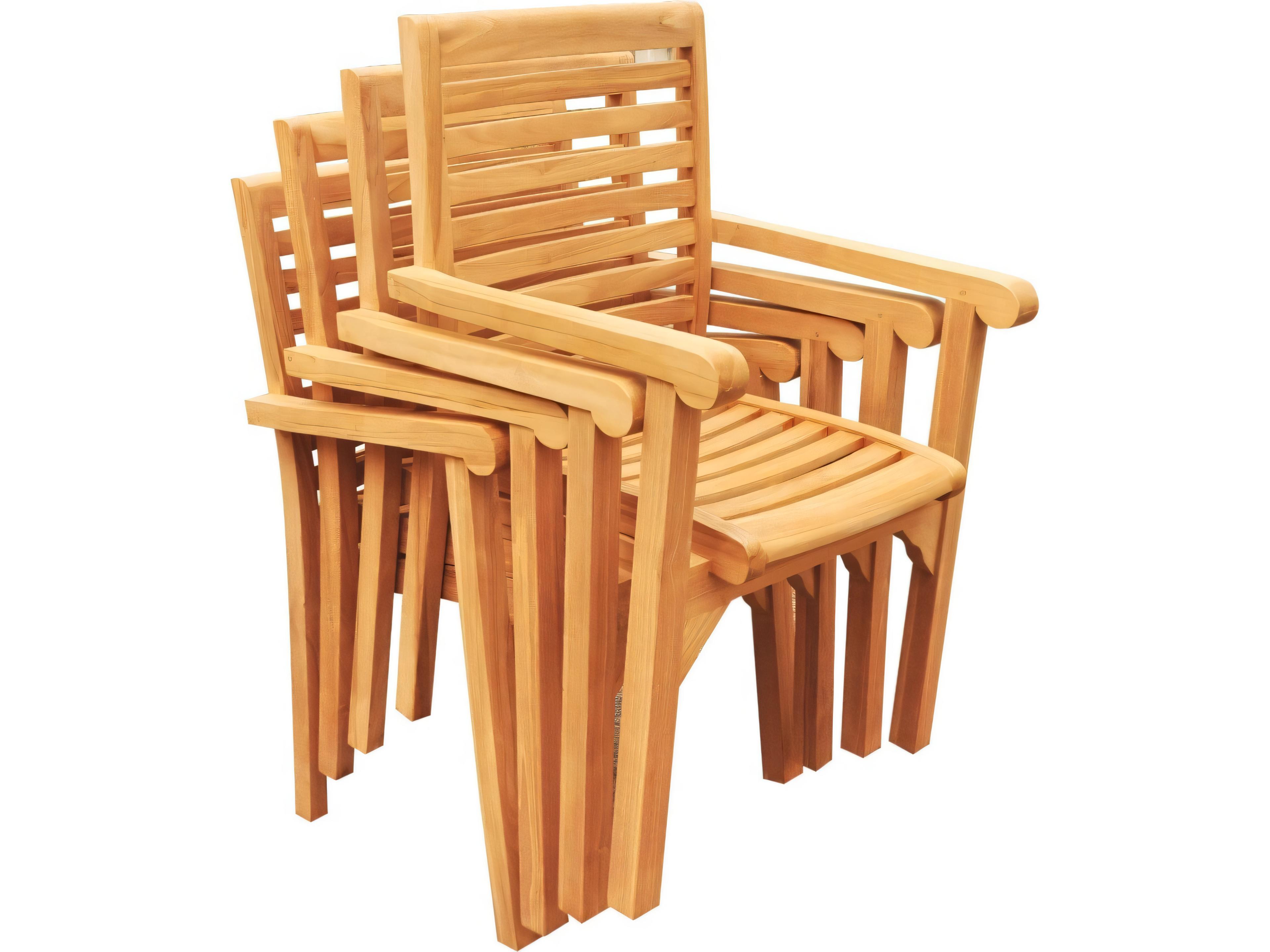Teak Smith Hari Stacking Captain Dining Arm Chair