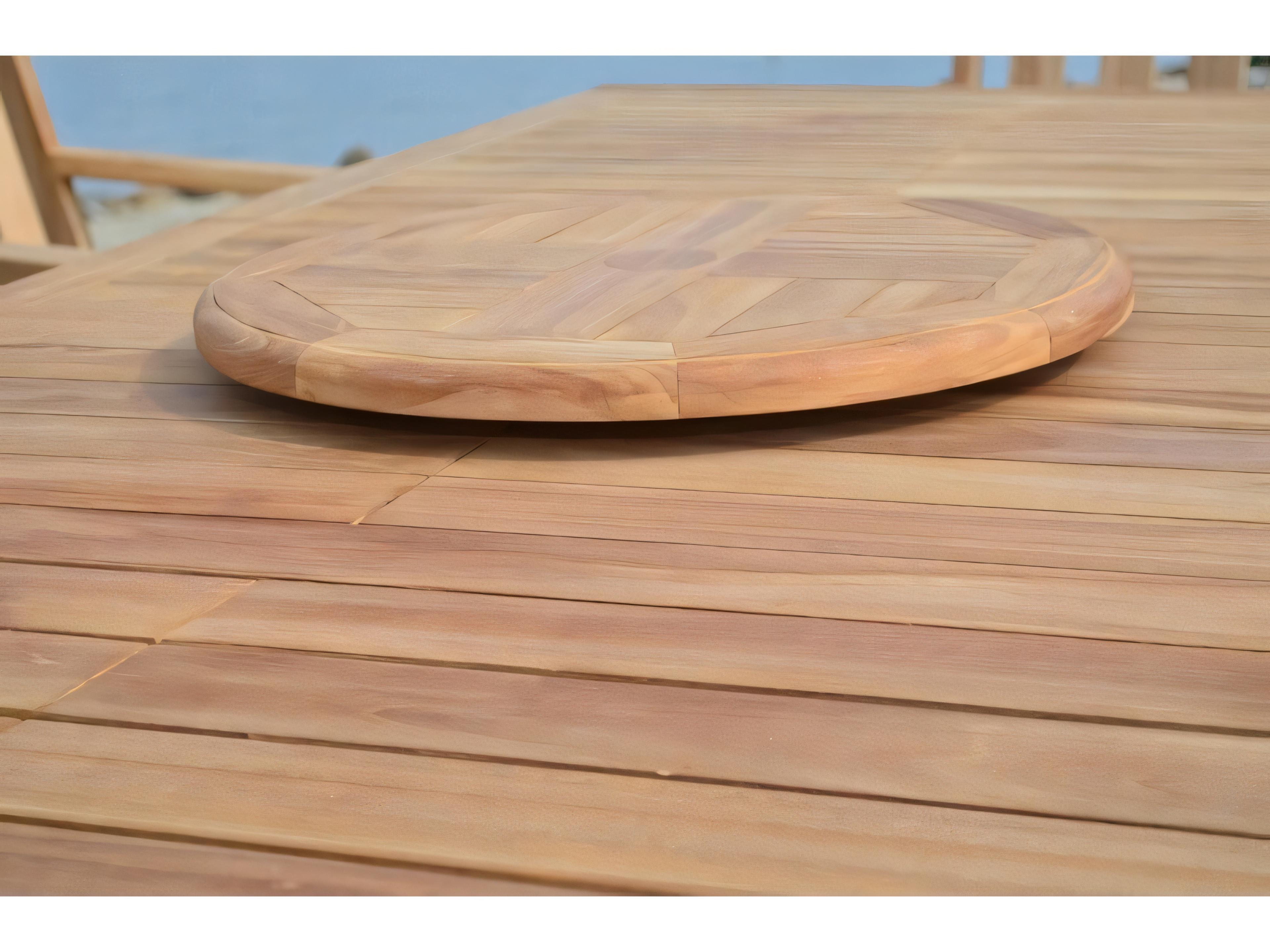 Teak Smith Grade-A Teak Wood 20" Lazy Susan W/ Umbrella Hole