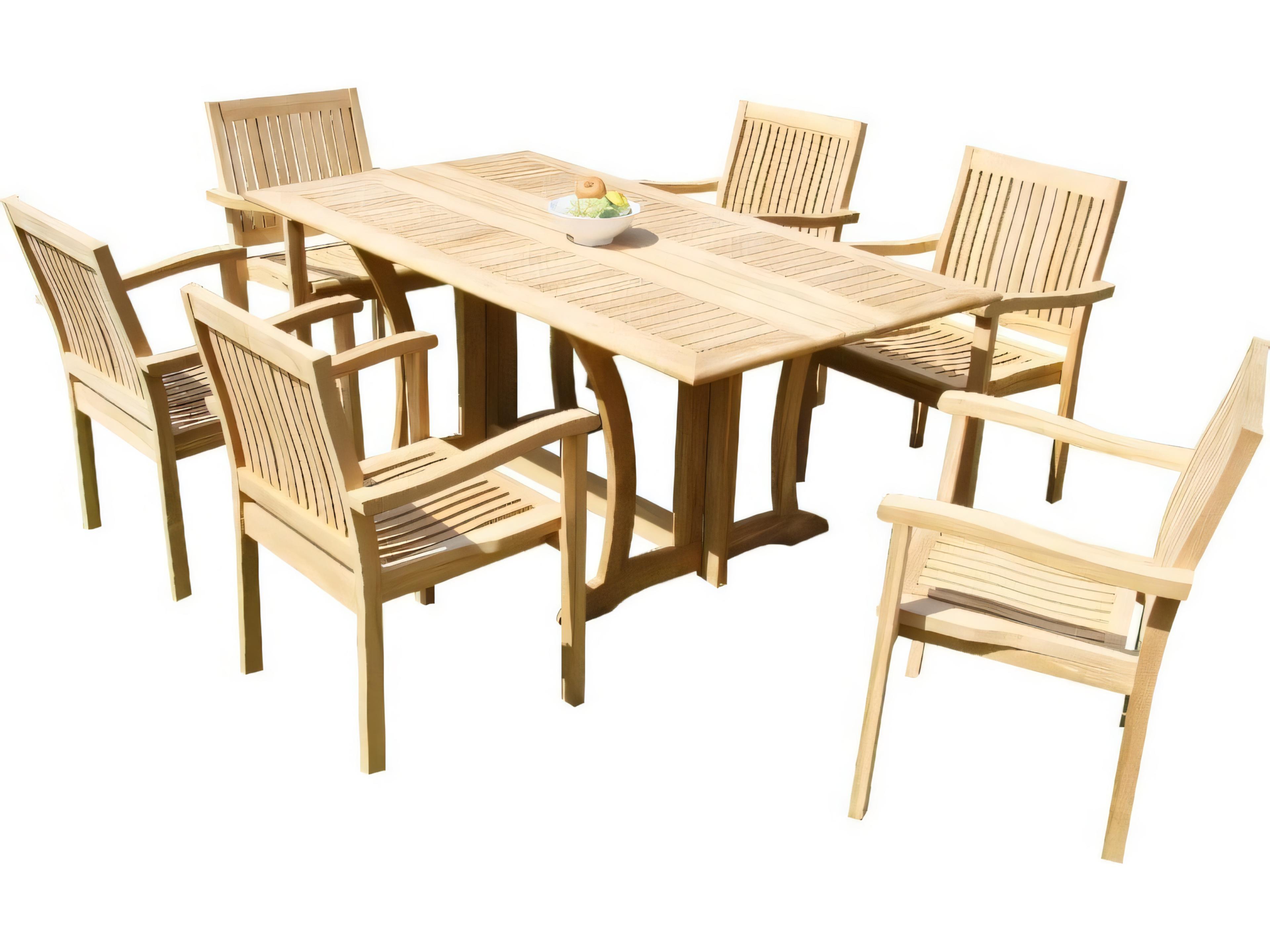 Teak Smith Leveb Stacking Captain Dining Arm Chair