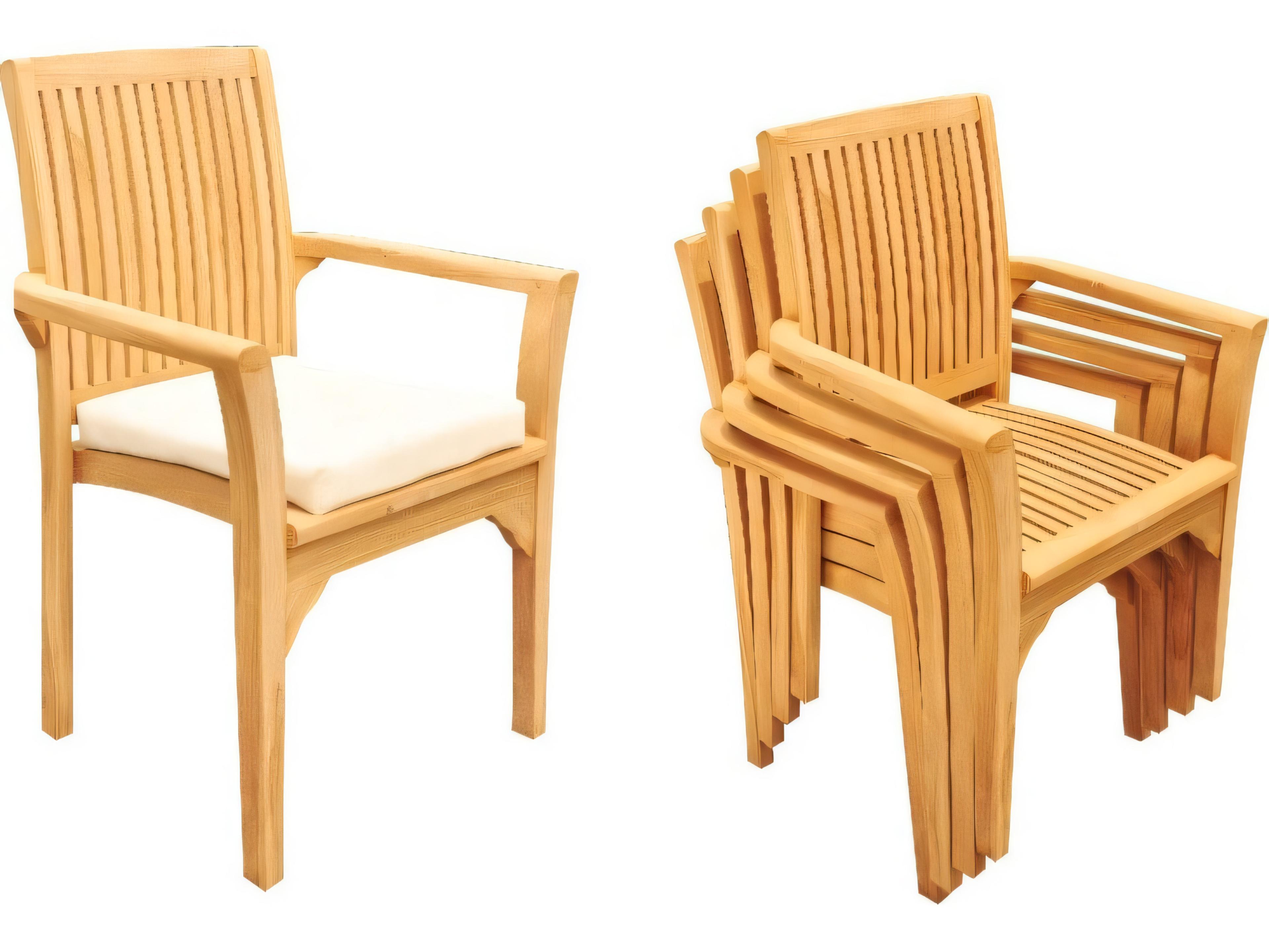 Teak Smith Lua Stacking Captain Dining Arm Chair