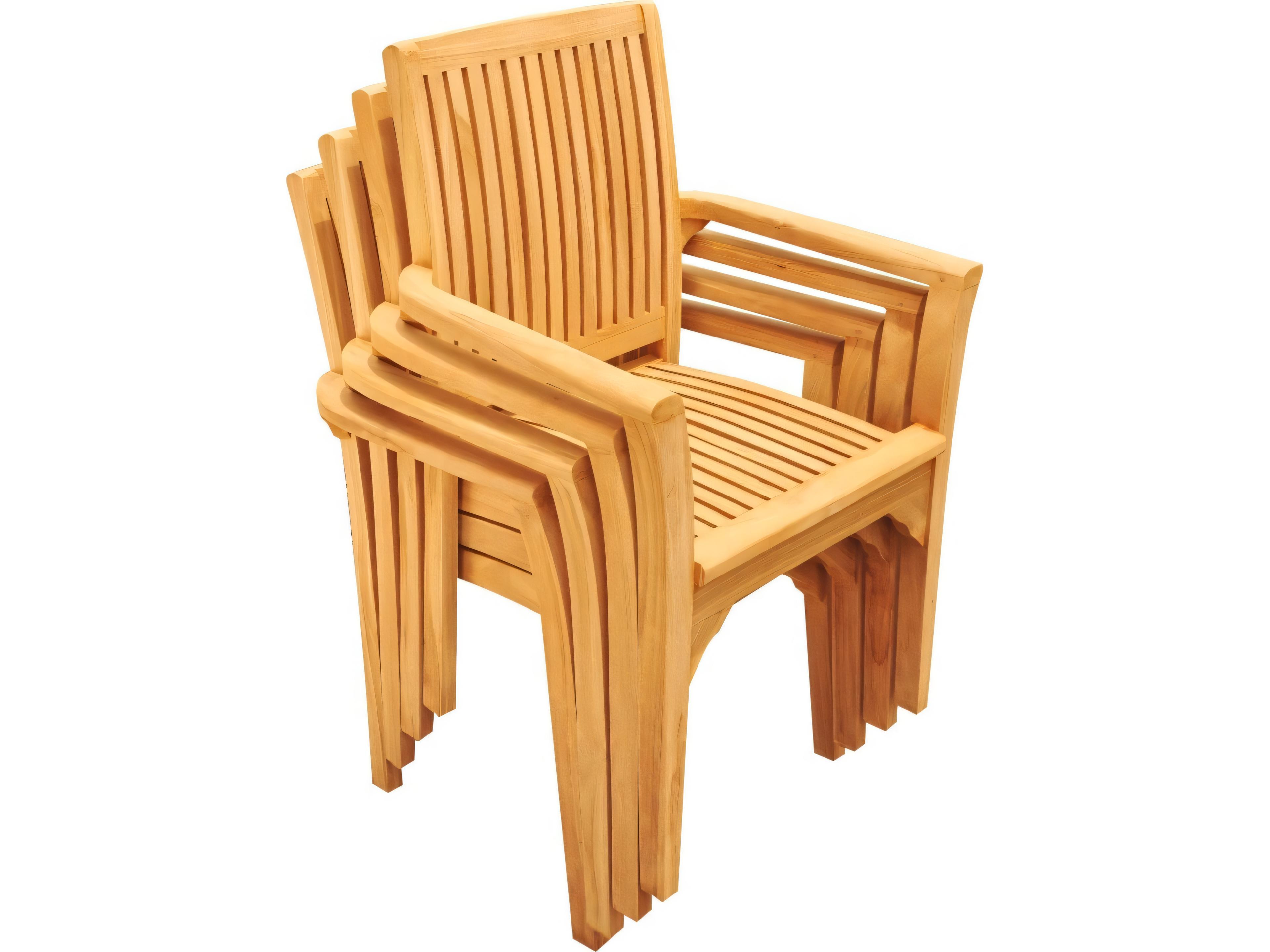 Teak Smith Lua Stacking Captain Dining Arm Chair