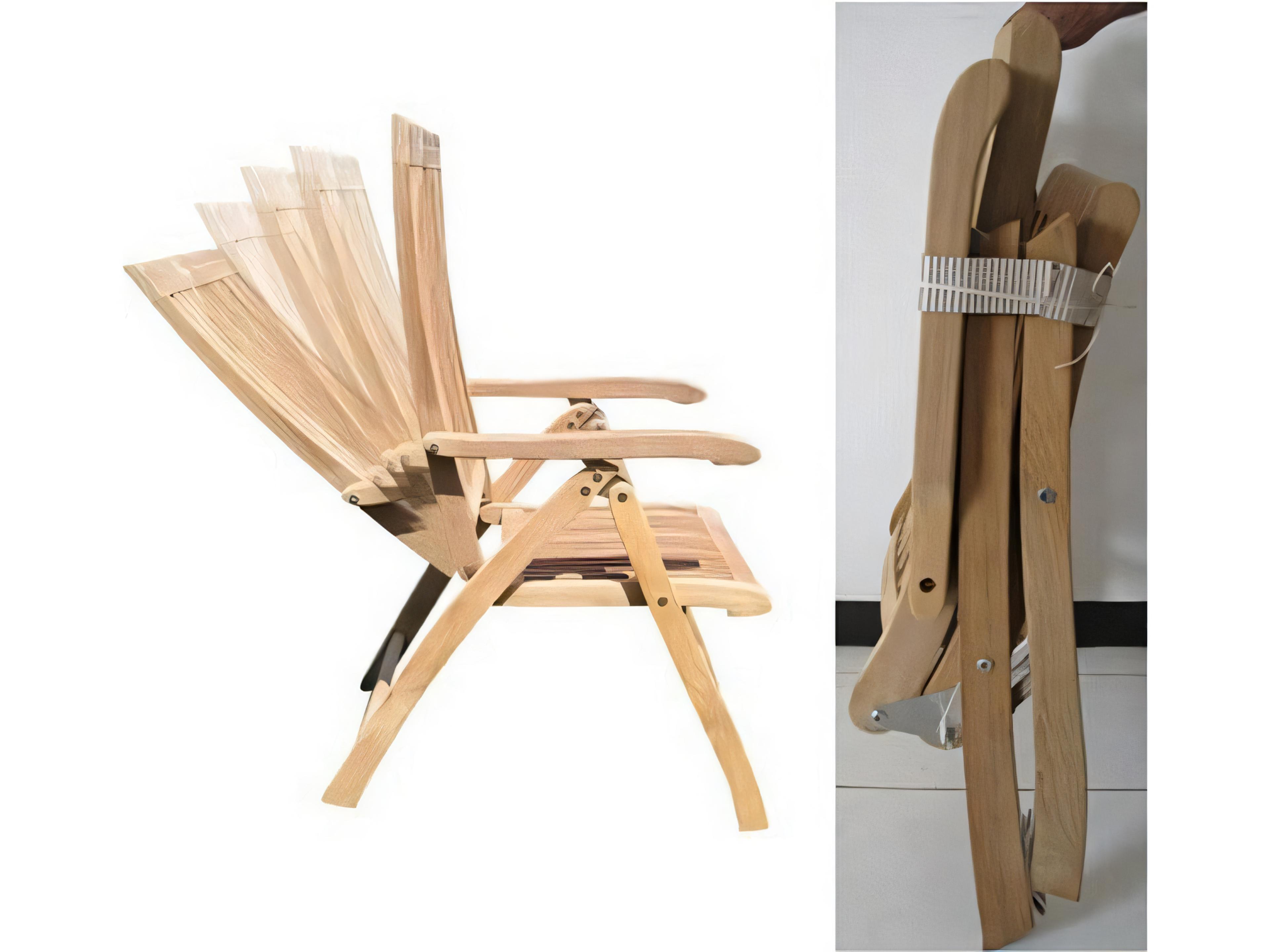 Teak Smith Marley Reclining Folding Arm Captain Dining Chair