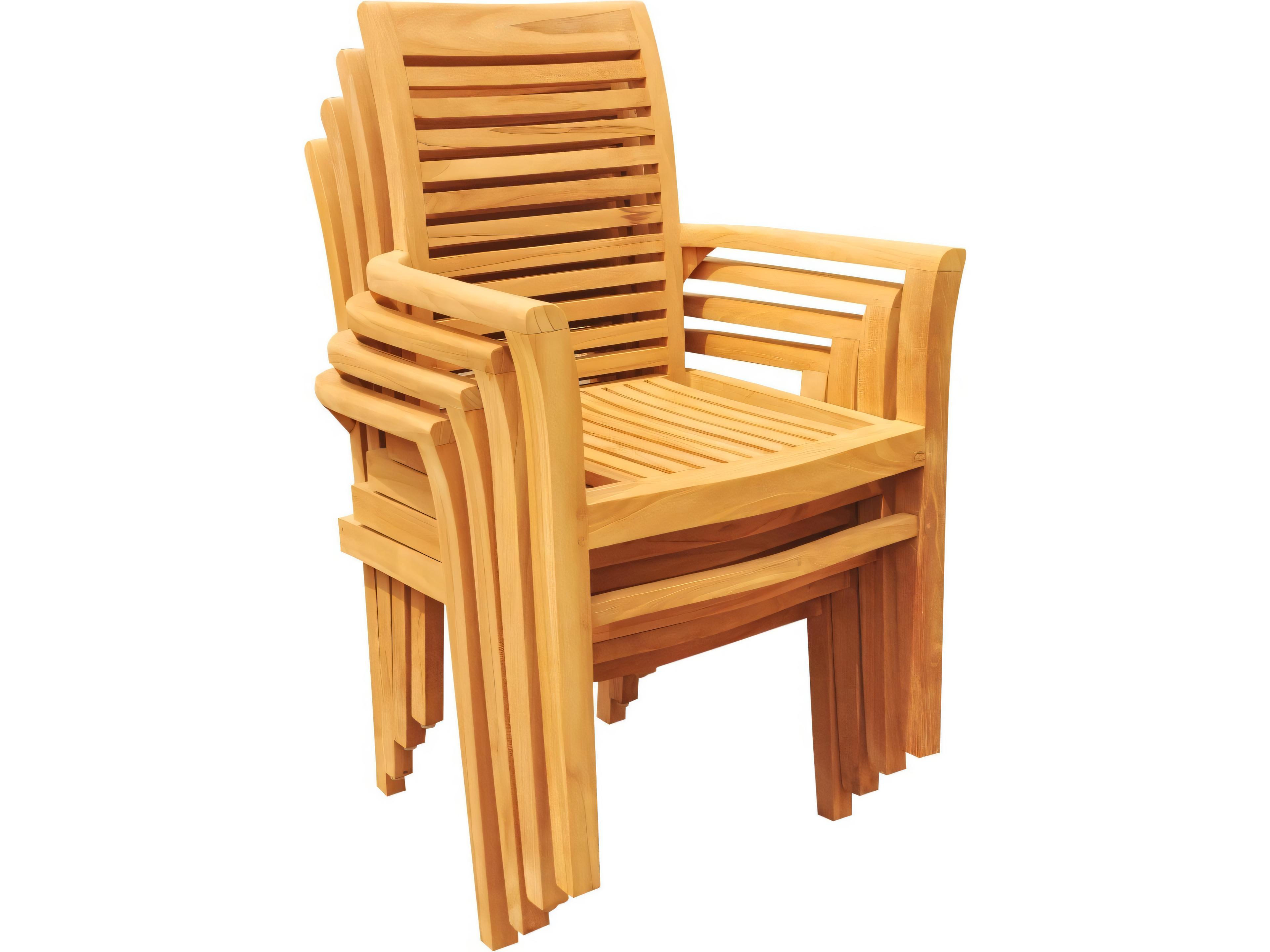 Teak Smith Mas Stacking Captain Dining Arm Chair