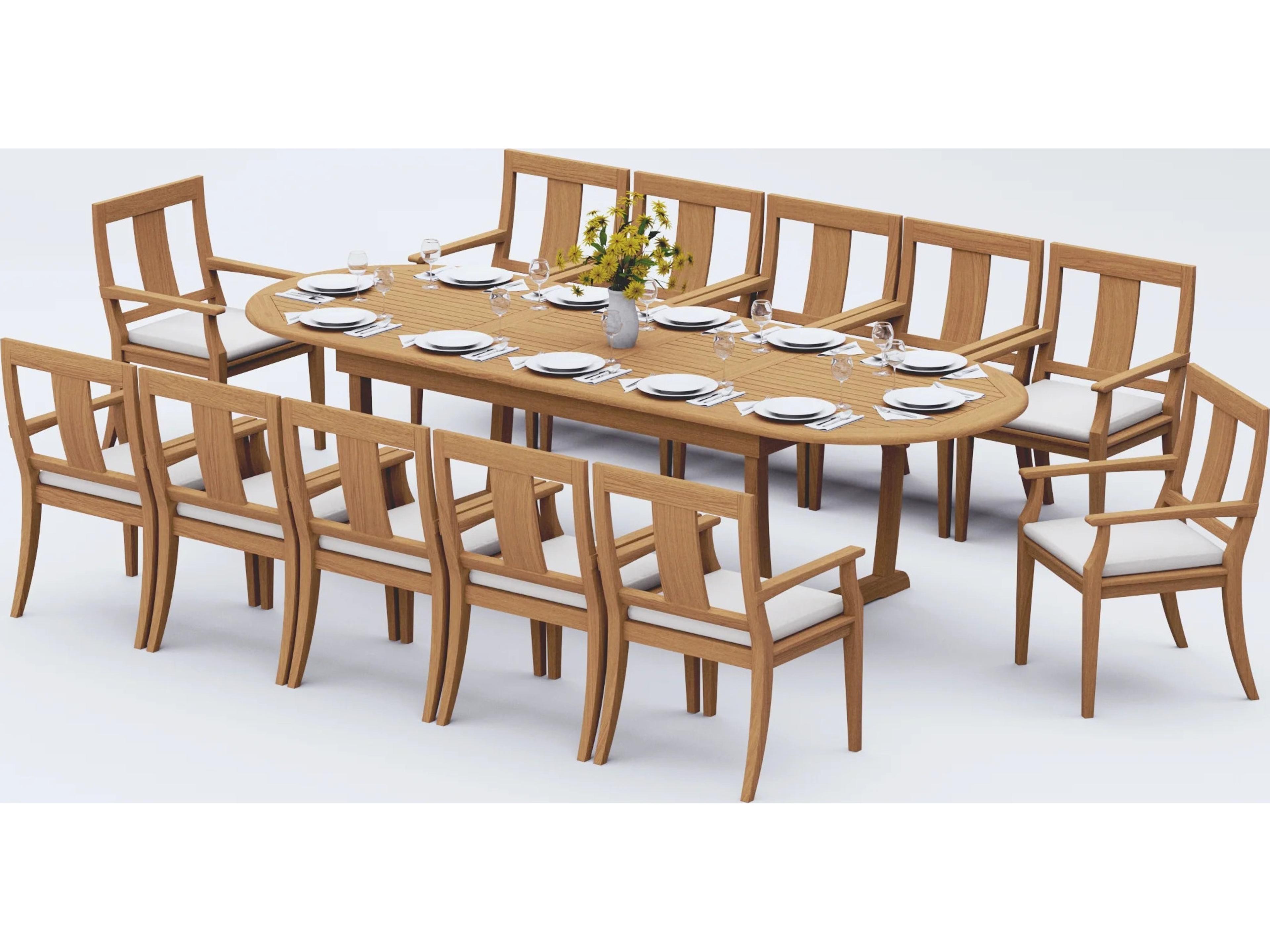 13 Pieces 118" Mas Oval Dining Set