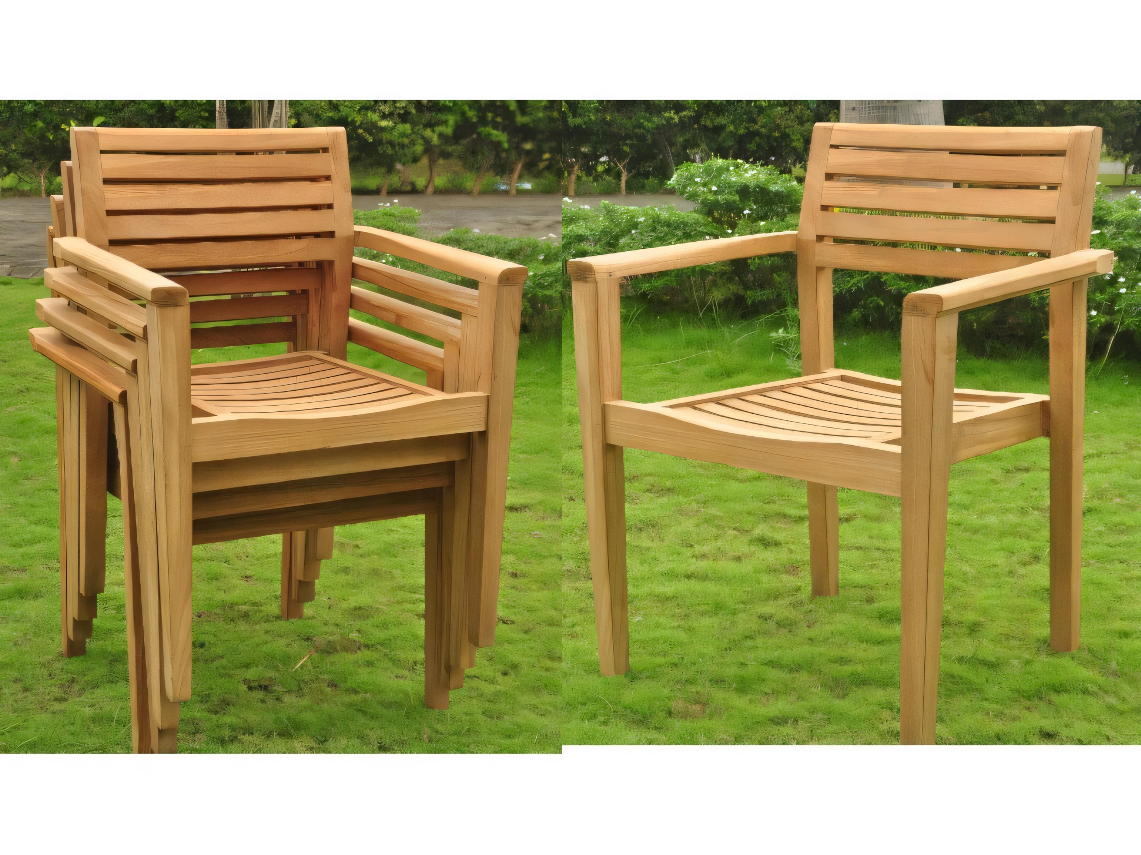 Teak Smith Montana Stacking Captain Dining Arm Chair