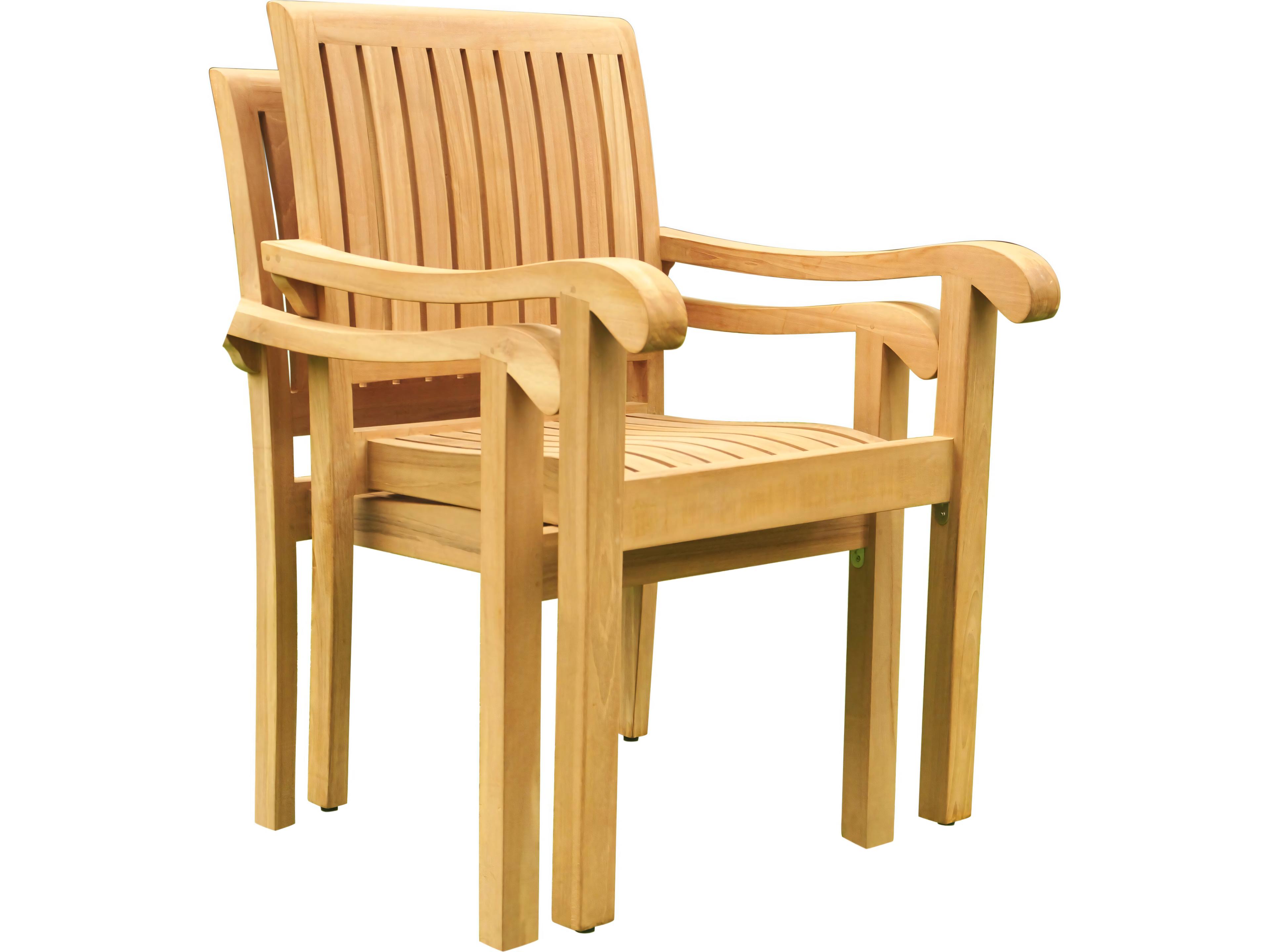 Teak Smith Napa Stacking Captain Dining Arm Chair